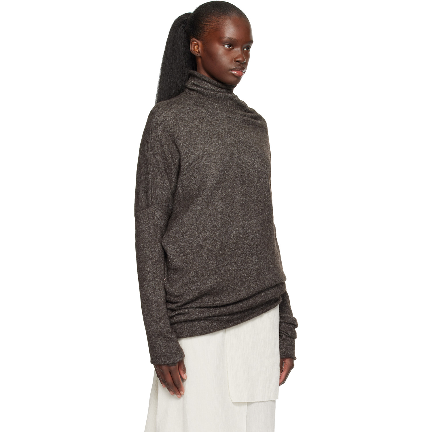  Lauren Manoogian Gray Askew Funnel Turtleneck 