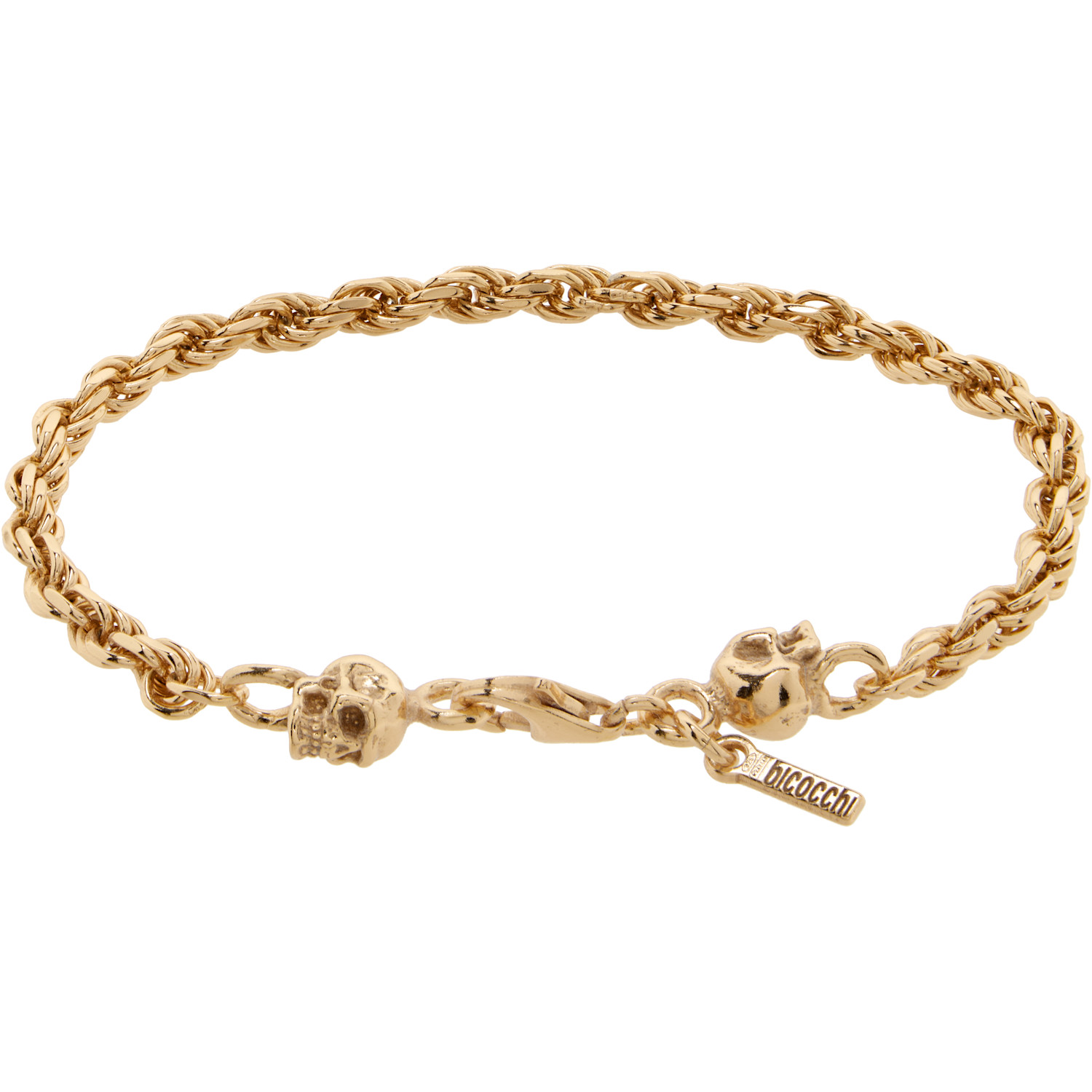  Emanuele Bicocchi Ssense Exclusive Rope Chain Skulls Bracelet 