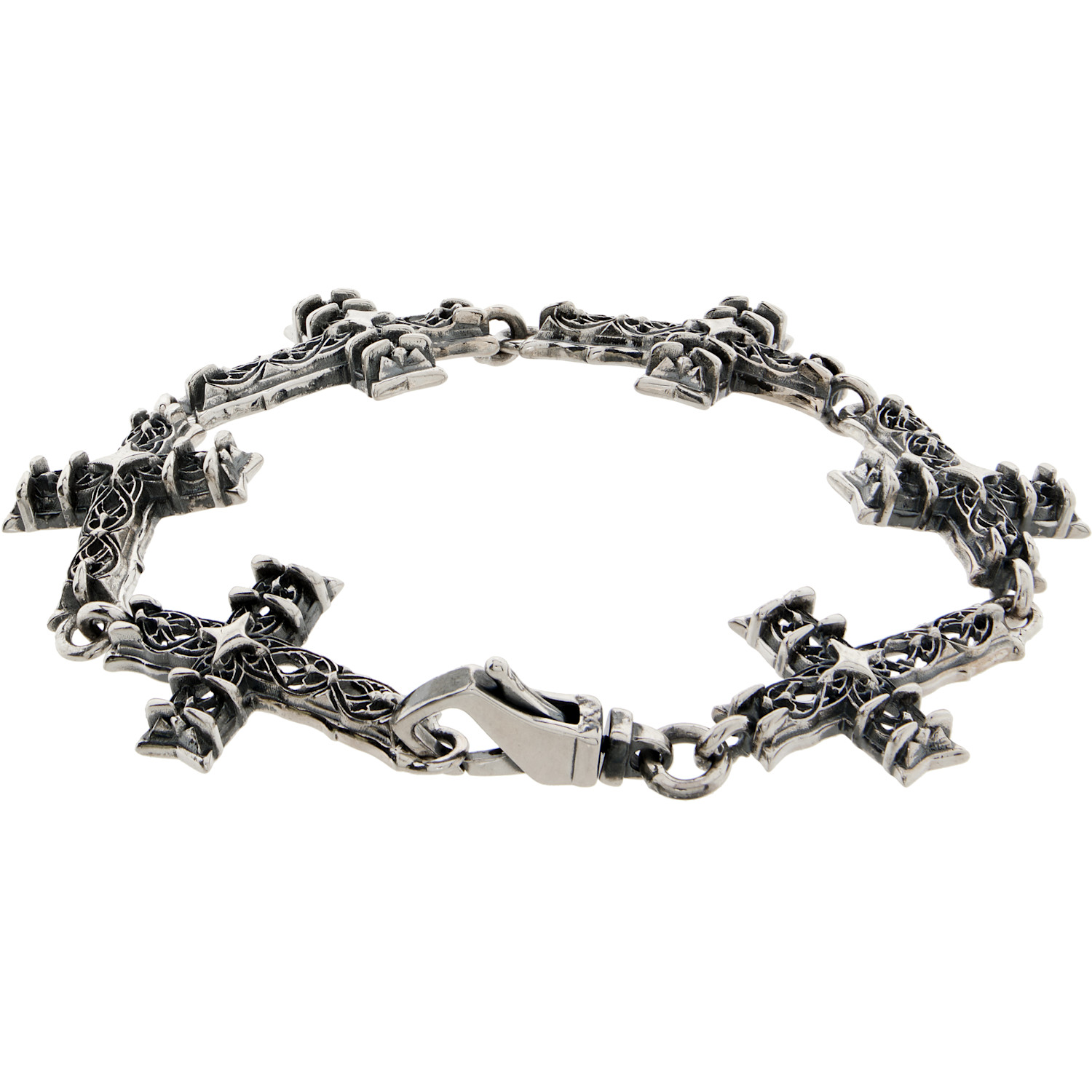  Emanuele Bicocchi Large Multi Notre-dame Cross Bracelet 