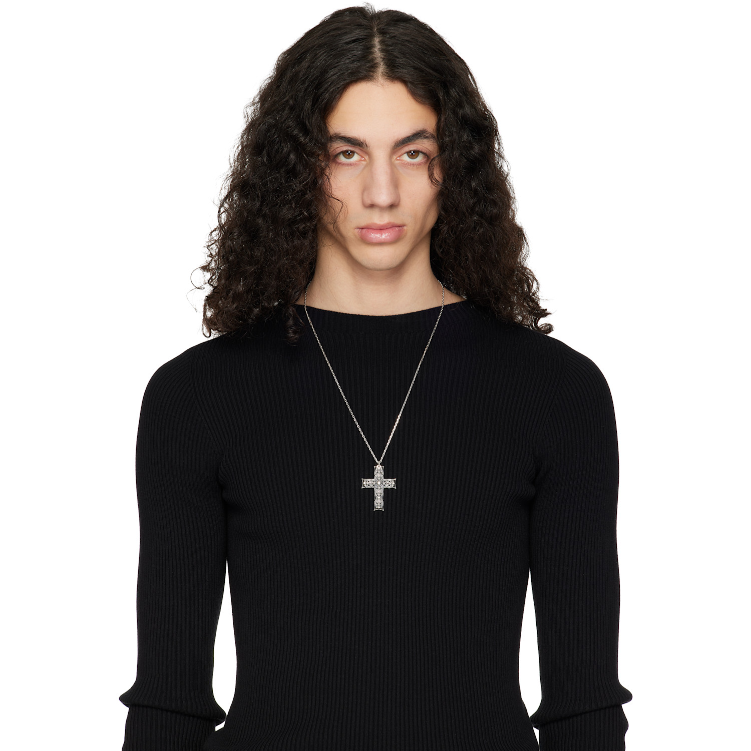  Emanuele Bicocchi Reissue Notre-dame Large Cross Necklace 