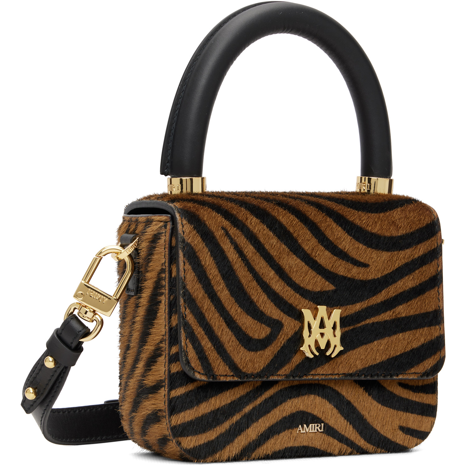  Amiri Brown & Black Micro Ma Zebra Bag 