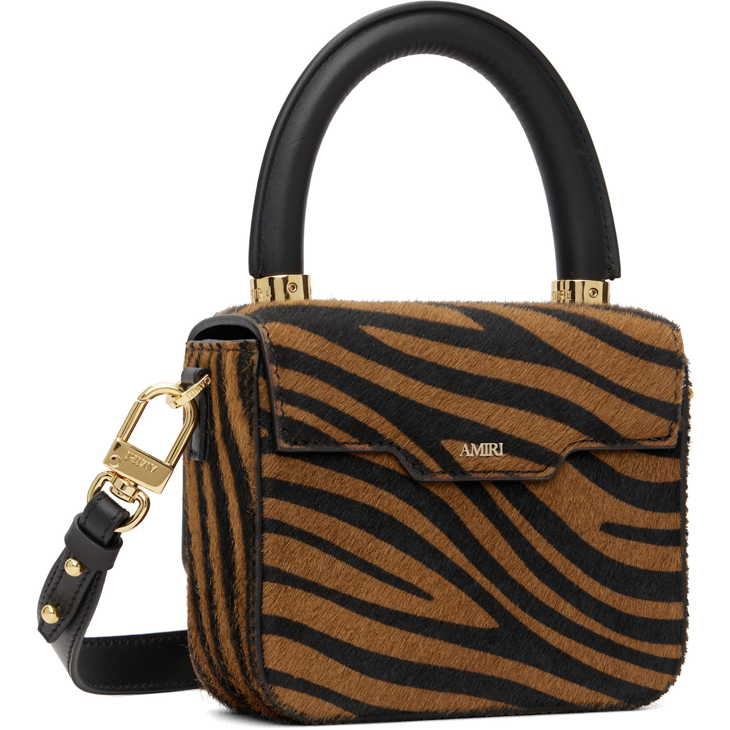  Amiri Brown & Black Micro Ma Zebra Bag 