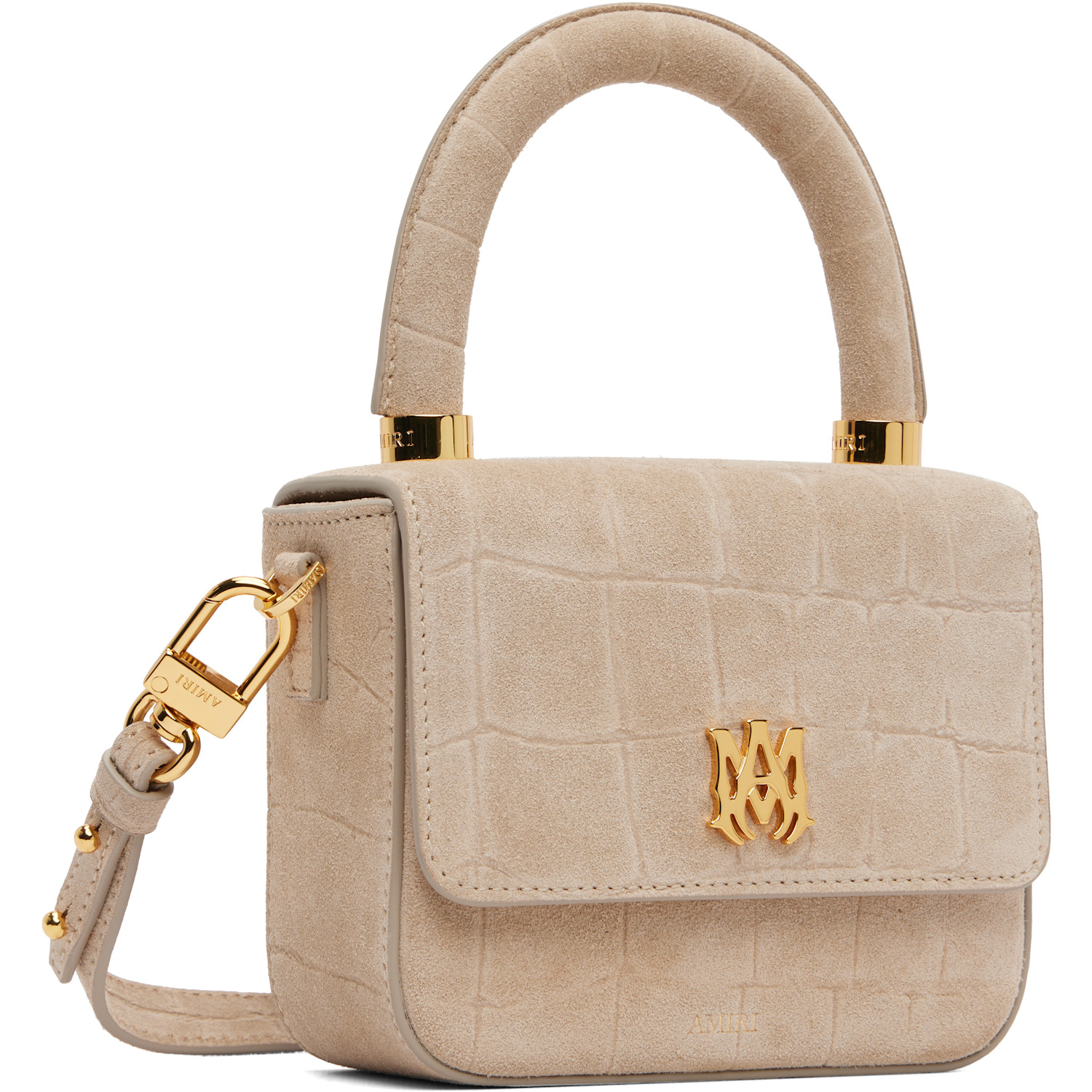  Amiri Taupe Croc Suede Micro Ma Bag 