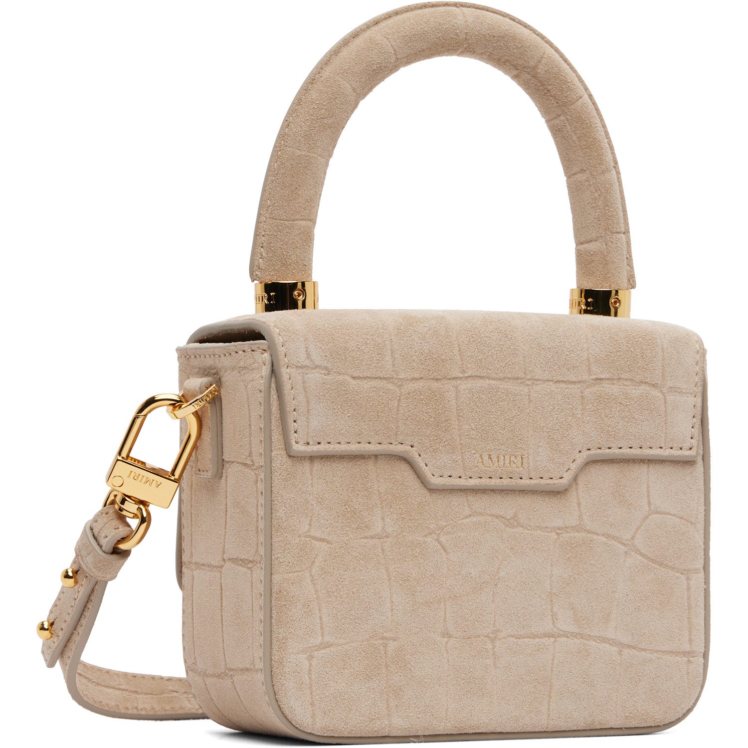  Amiri Taupe Croc Suede Micro Ma Bag 
