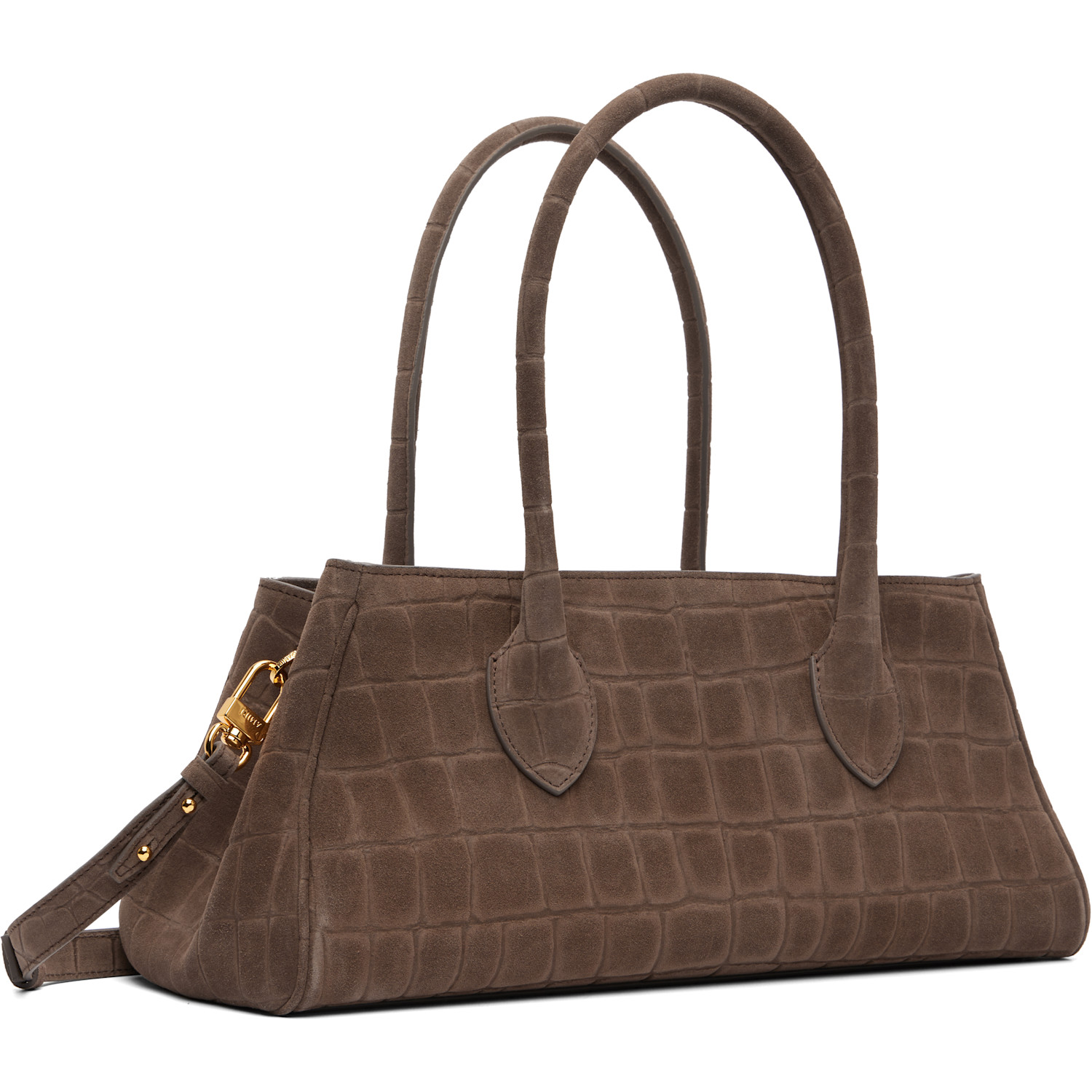  Amiri Brown Suede Croc Honey 40 Shoulder Bag 