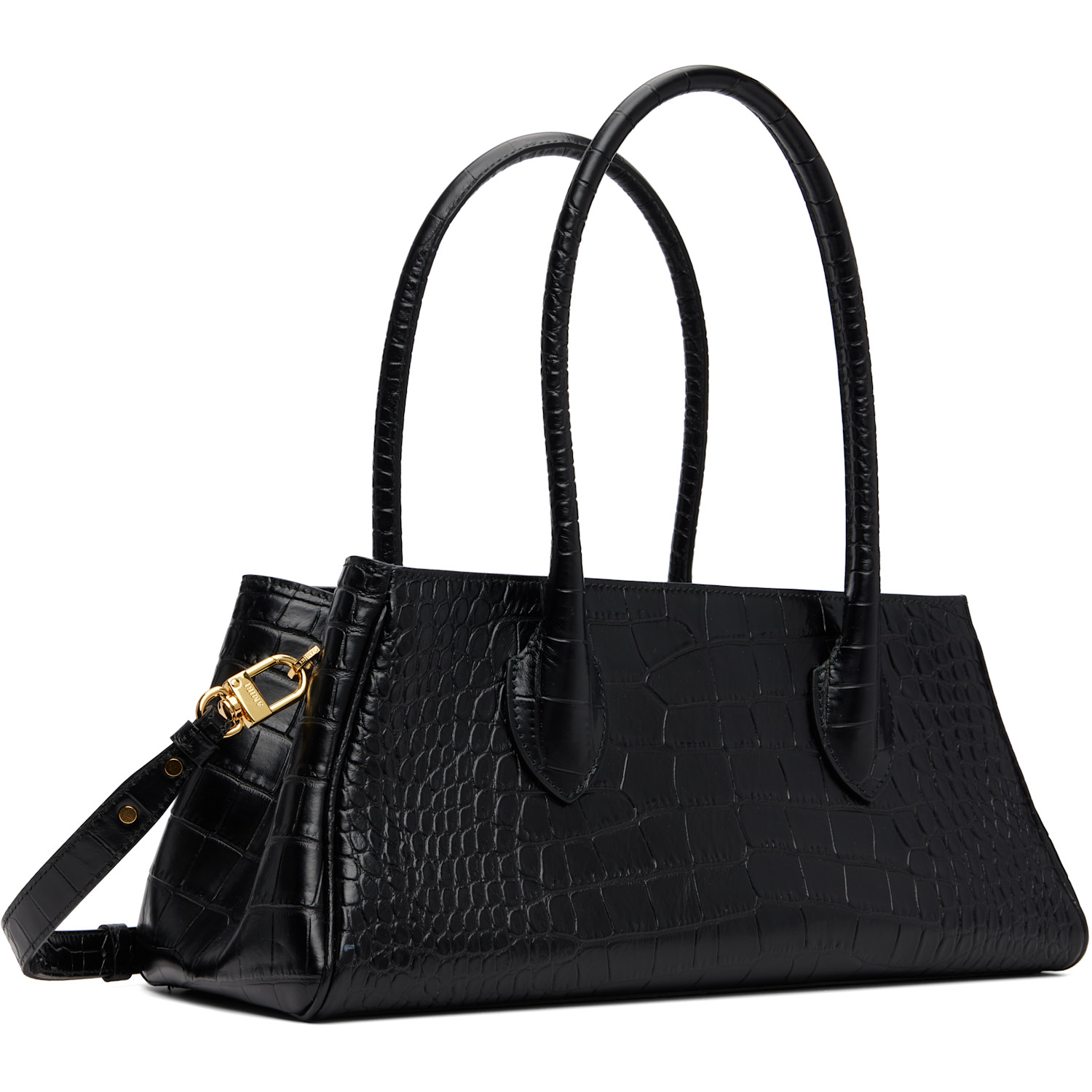  Amiri Black Embossed Croc Honey 40 Shoulder Bag 