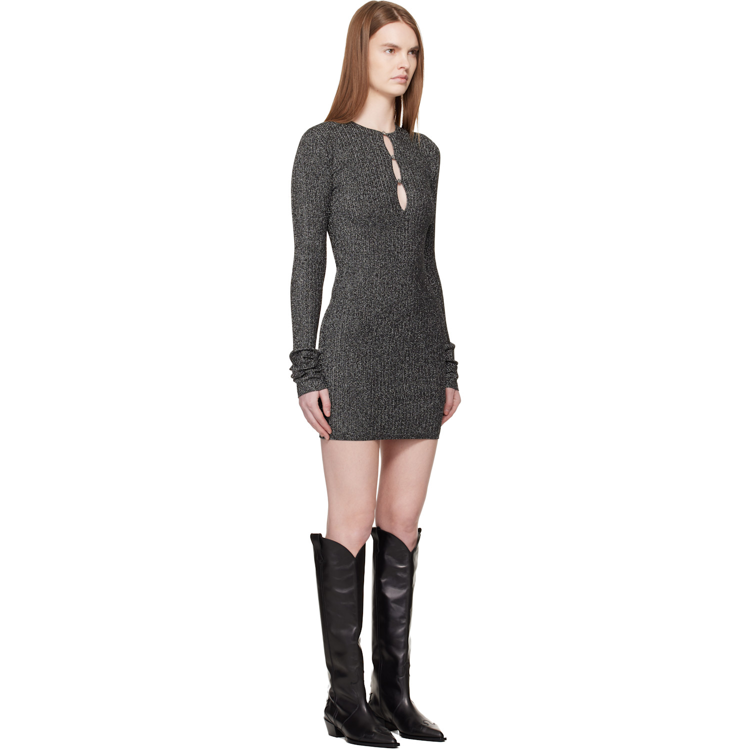  Amiri Gray Ma Hardware Minidress 