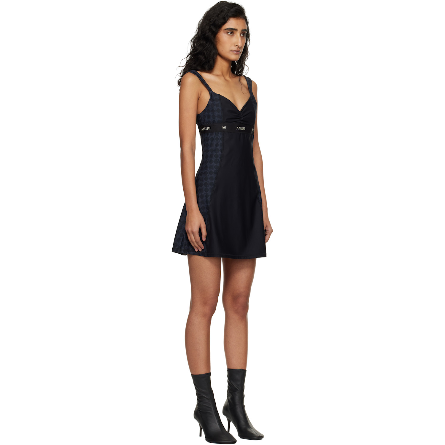  Amiri Black & Navy Ma Quad Minidress 