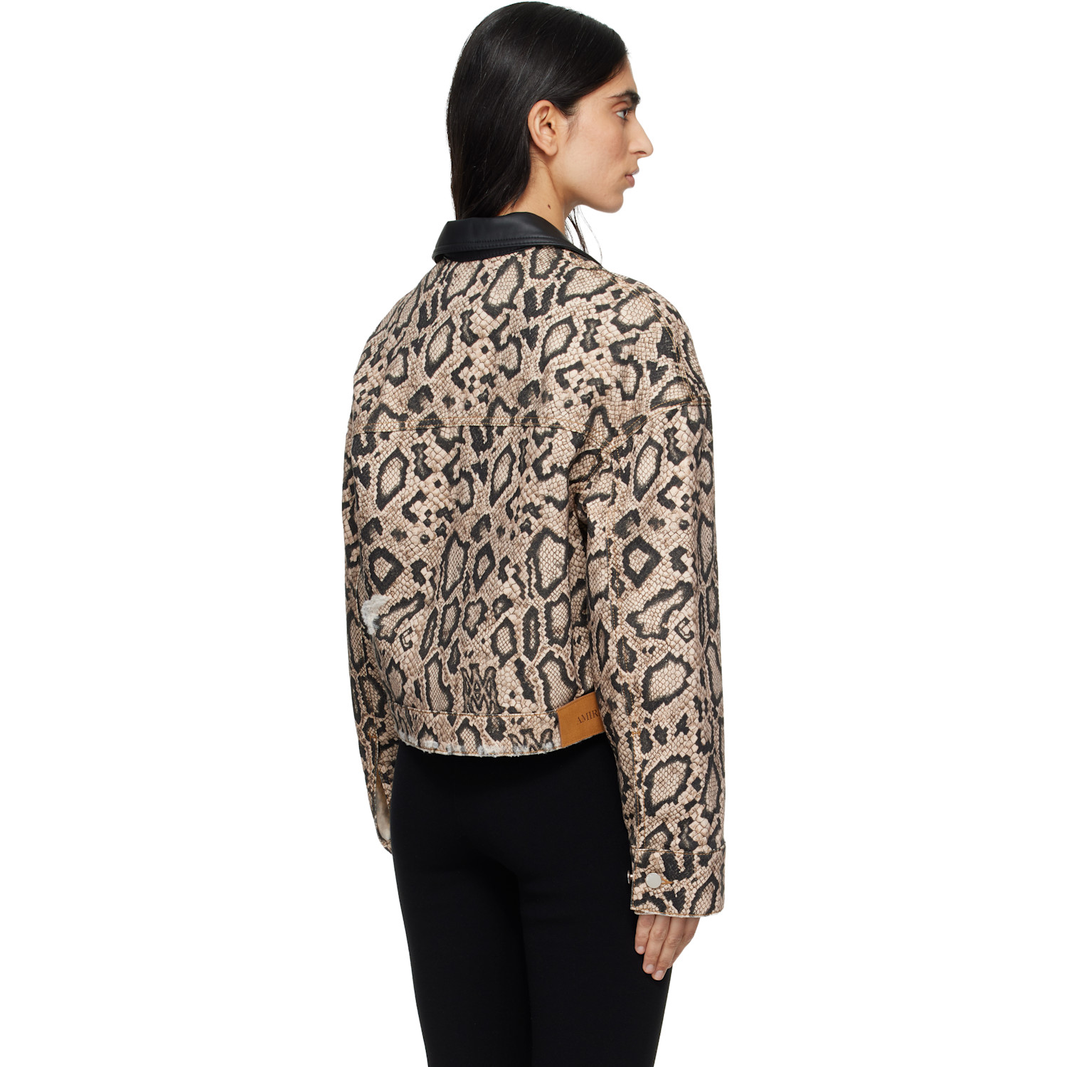  Amiri Brown & Black Snake Denim Jacket 