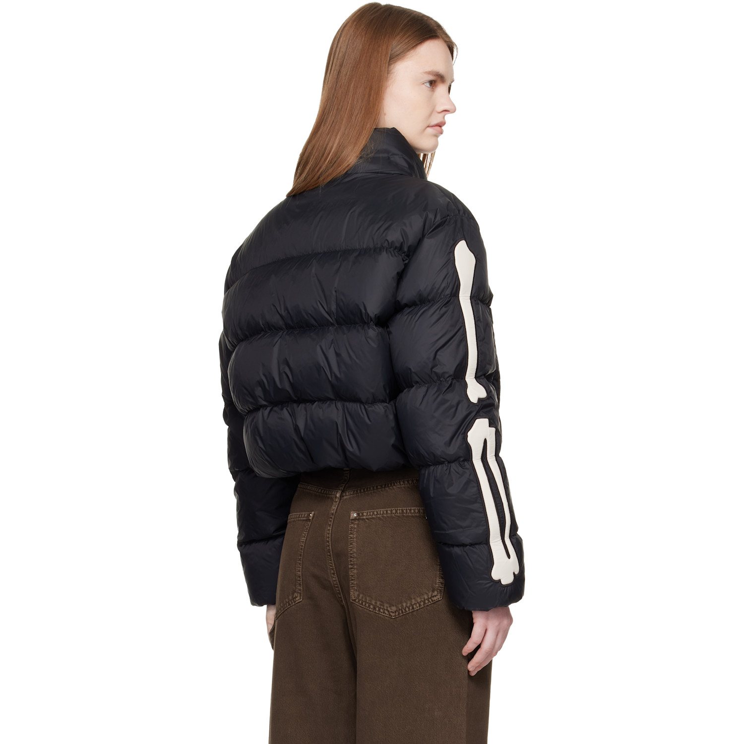  Amiri Black Bones Cropped Down Jacket 