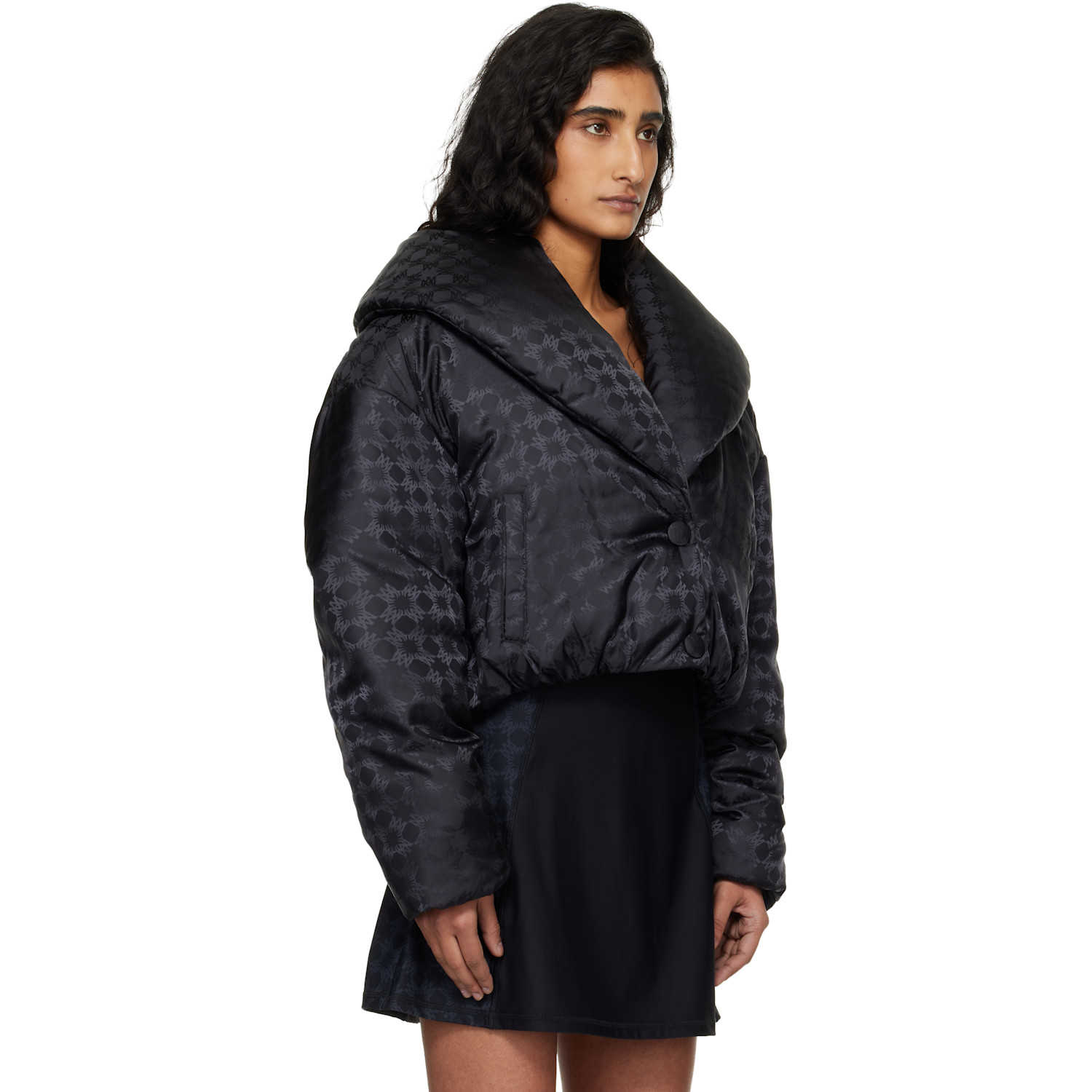  Amiri Black Ma Quad Shawl Down Jacket 