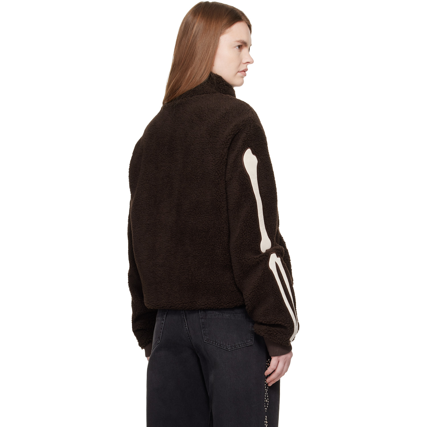  Amiri Brown Bones Fleece Jacket 