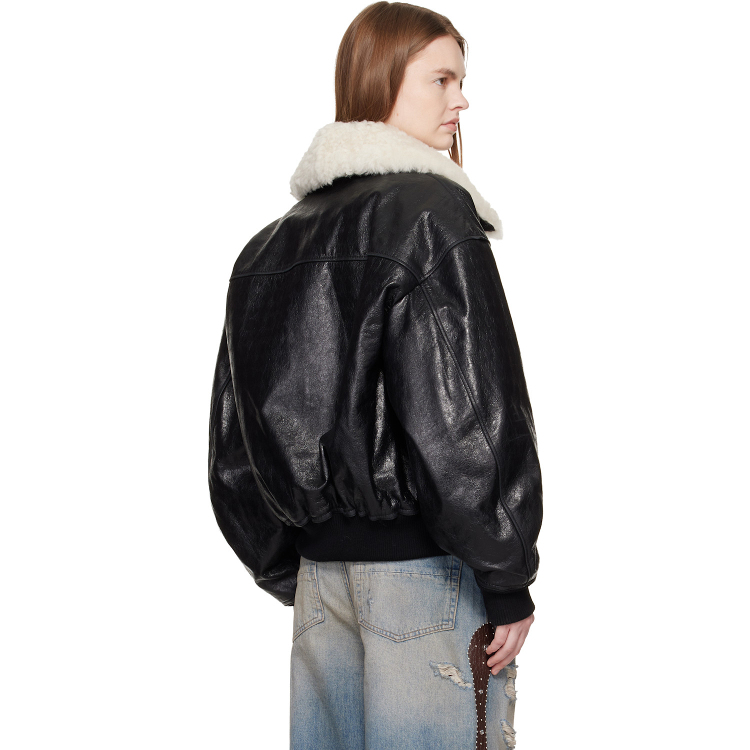  Amiri Black Ma Quad Leather Bomber Jacket 