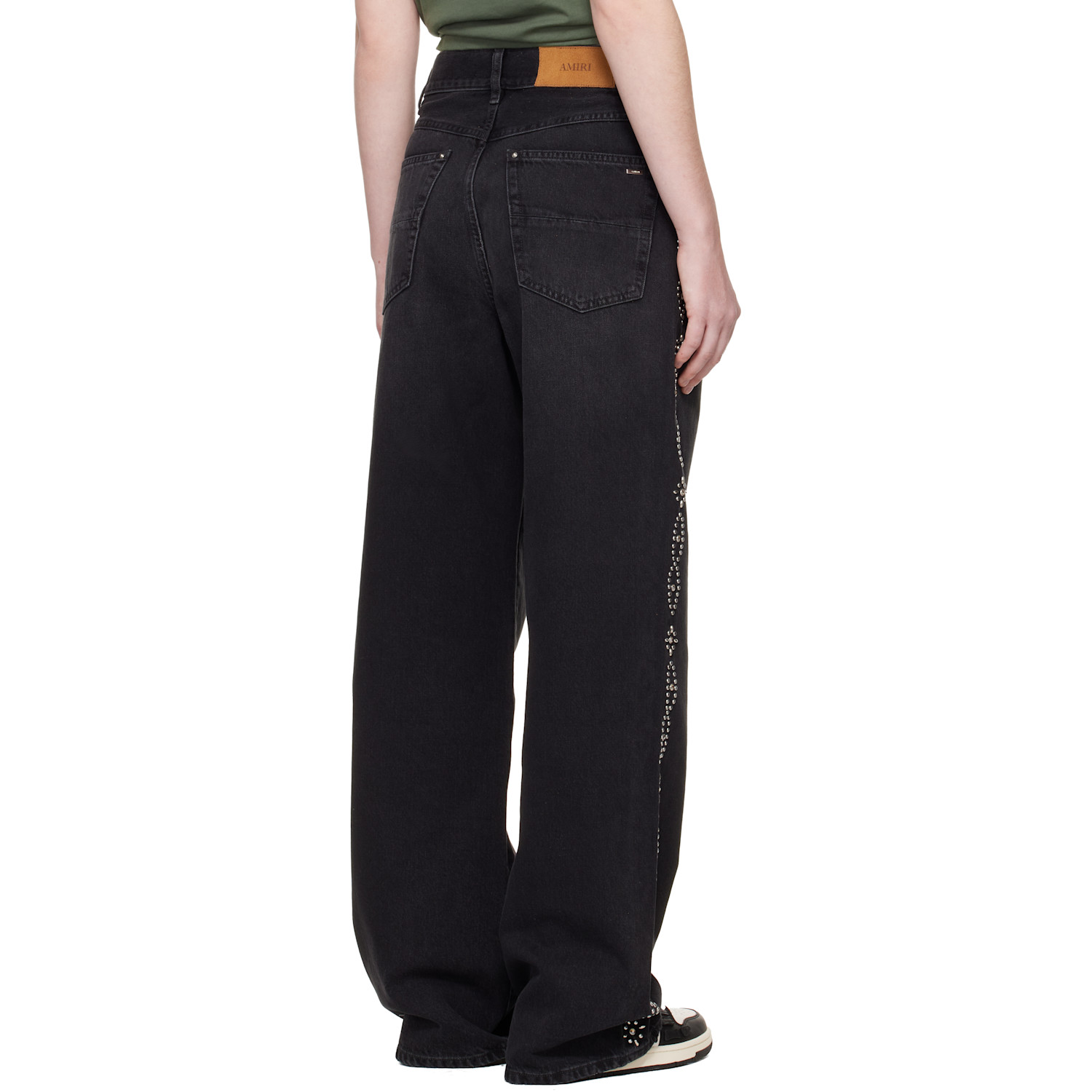 Amiri Black Stud Baggy Jeans 