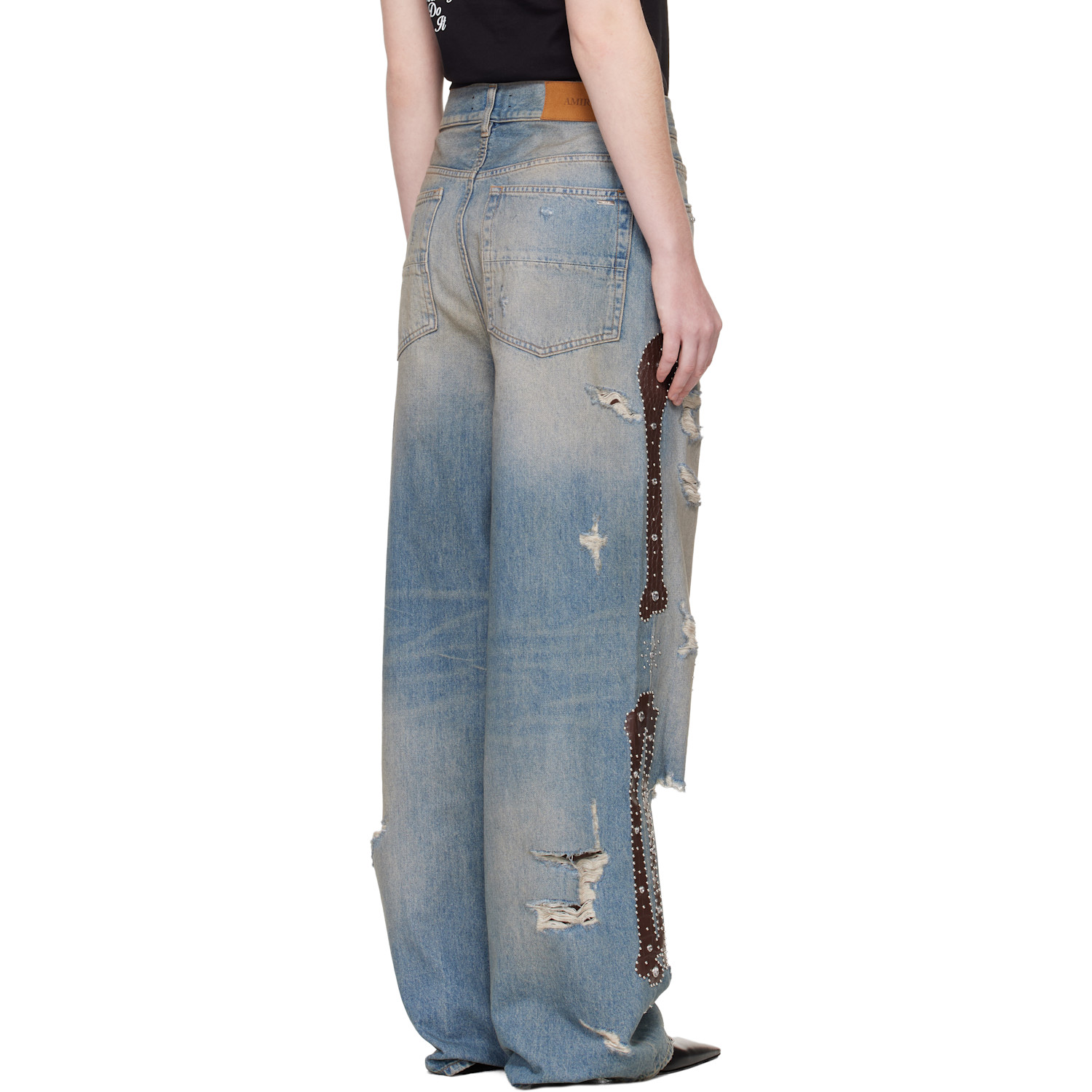  Amiri Blue Bones Studded Jeans 