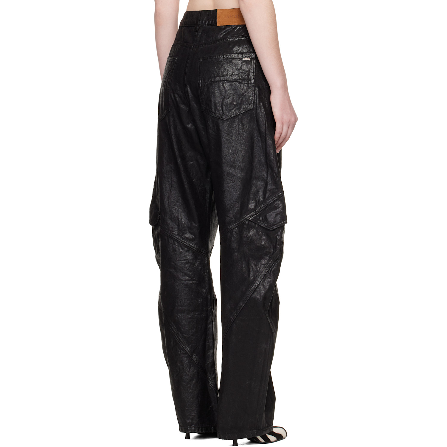  Amiri Black Waxed Paneled Jeans 