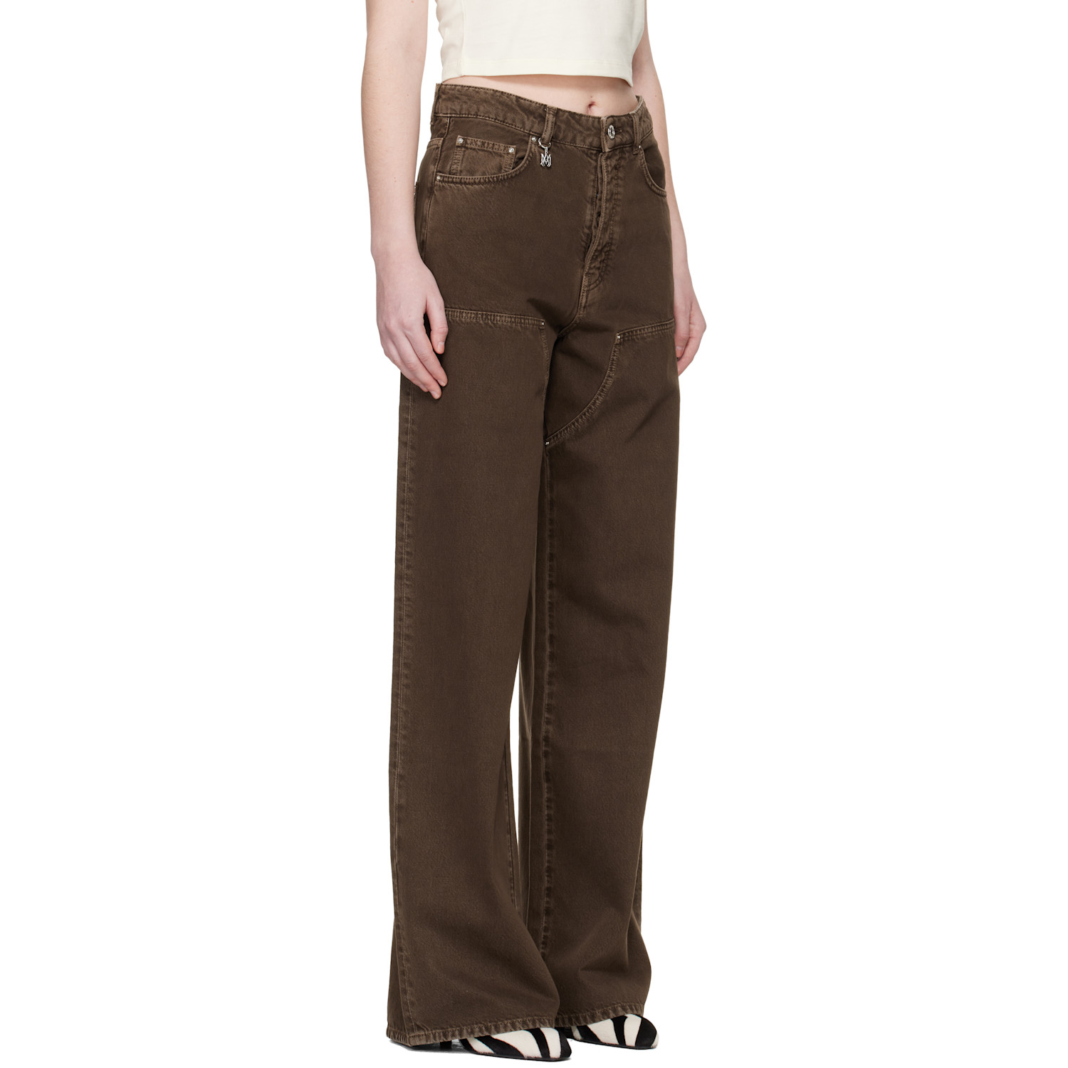  Amiri Brown Faded Carpenter Jeans 