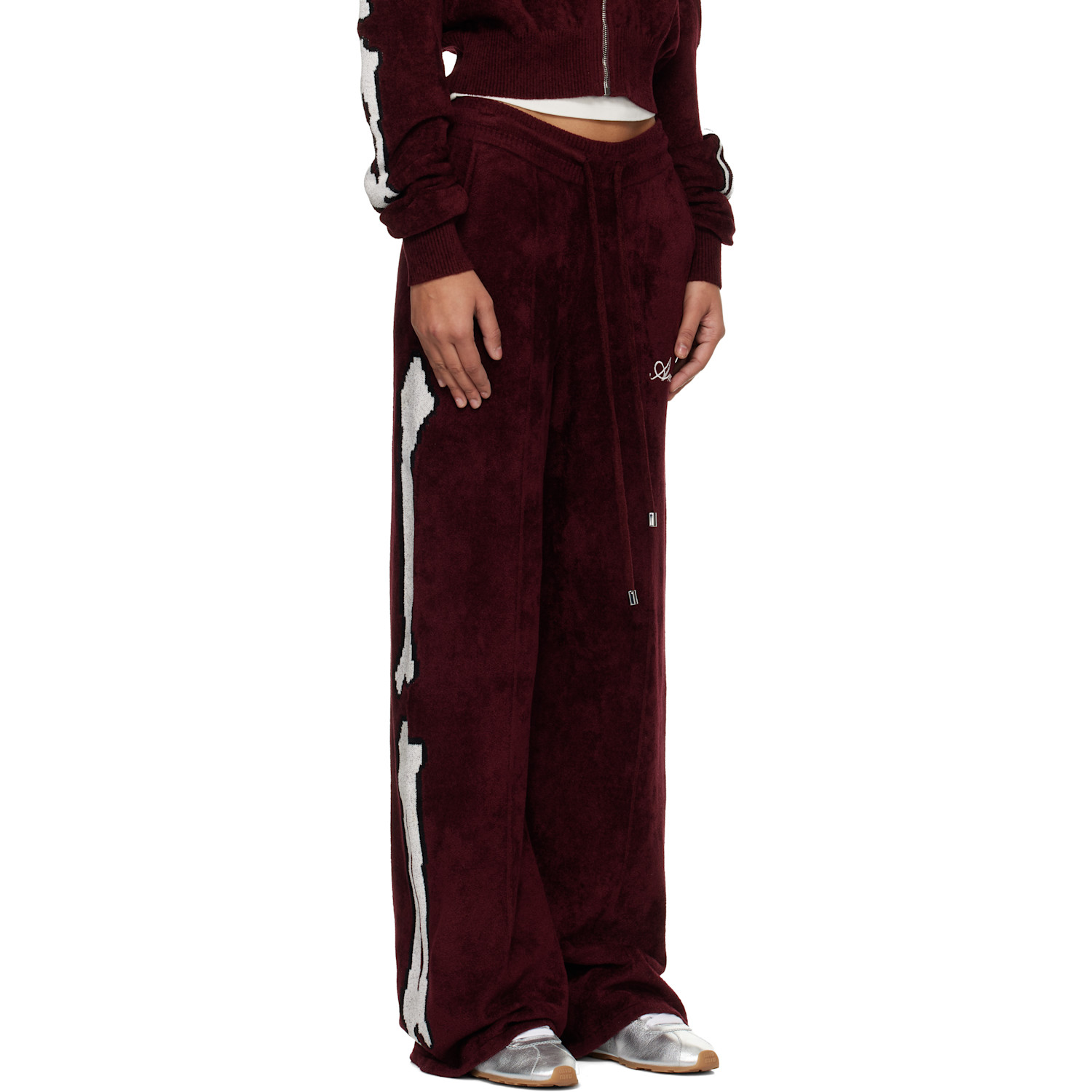  Amiri Burgundy Bones Track Pants 