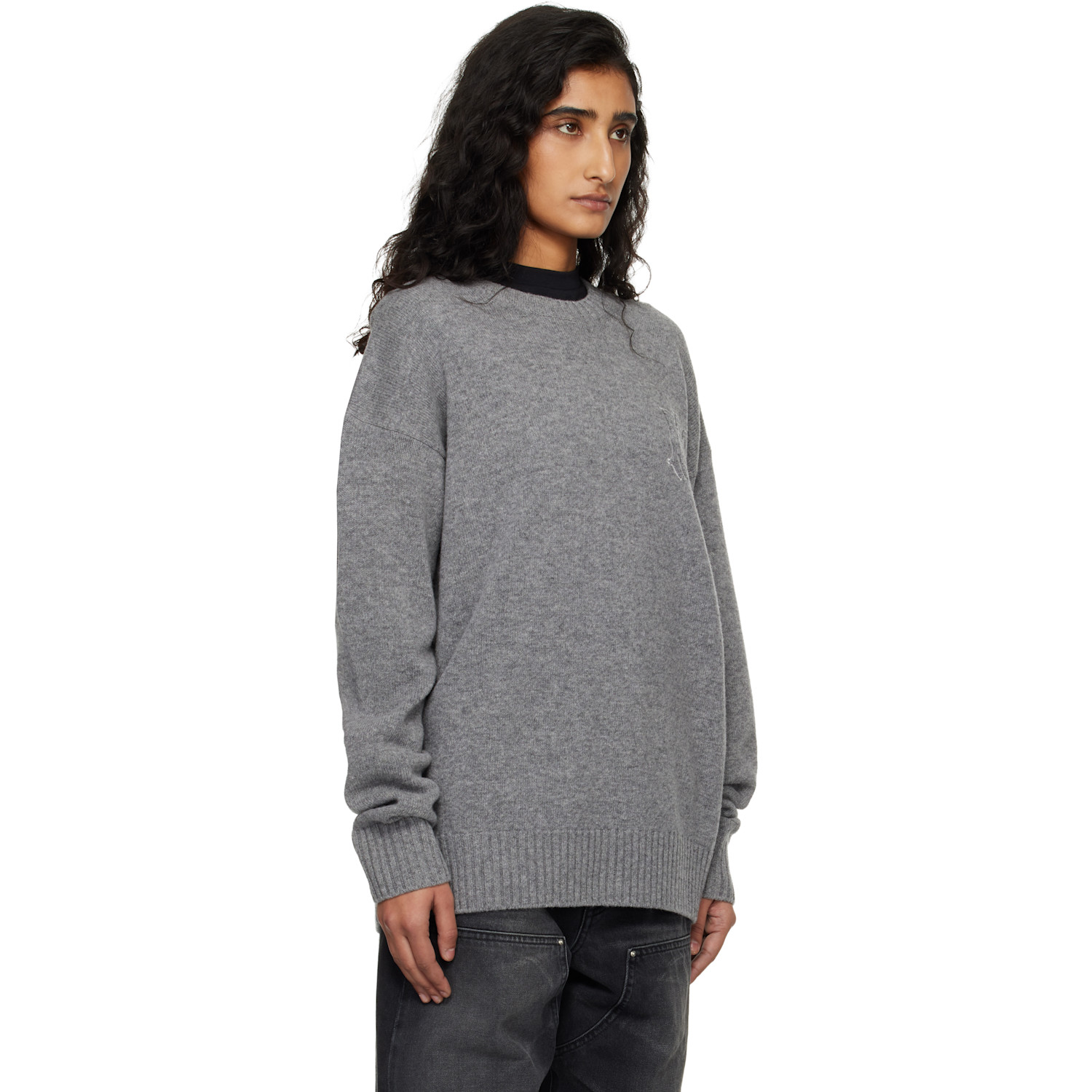  Amiri Gray Ma Applique Sweater 