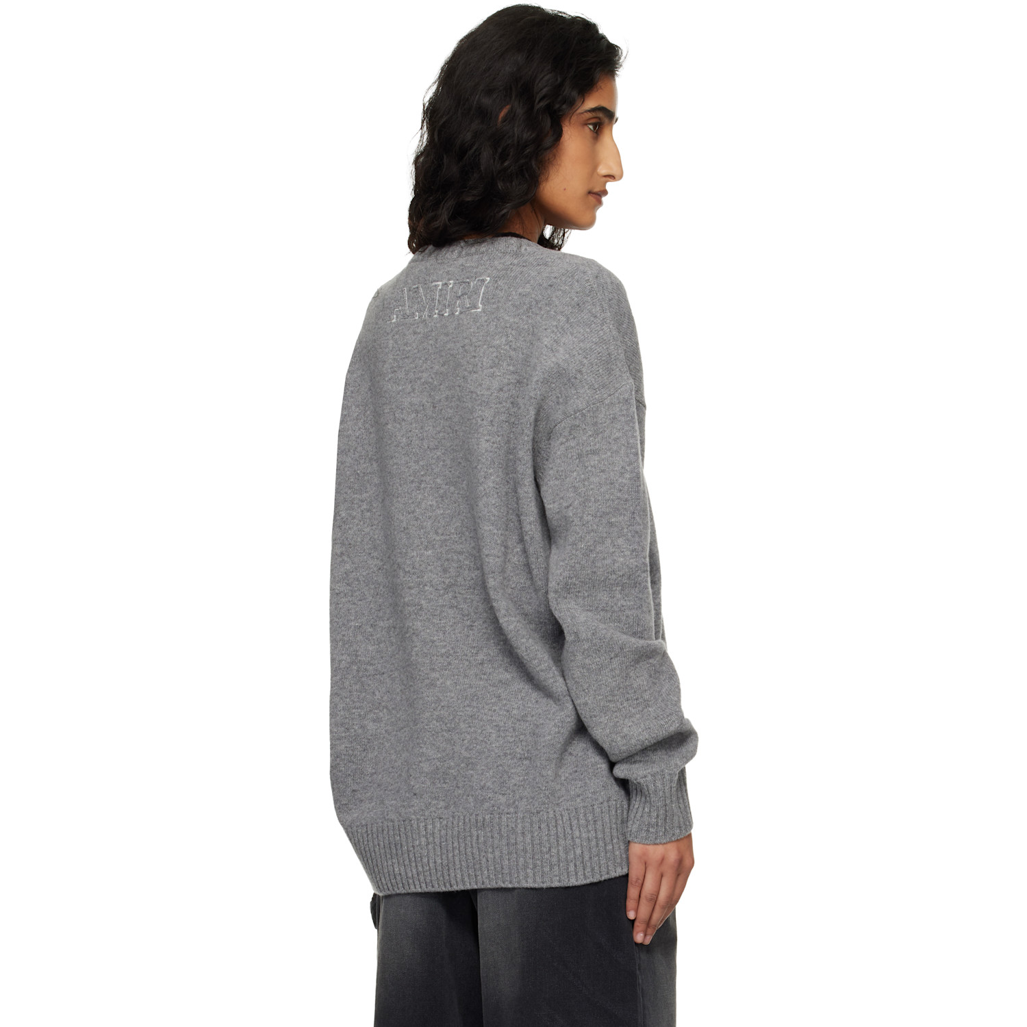  Amiri Gray Ma Applique Sweater 
