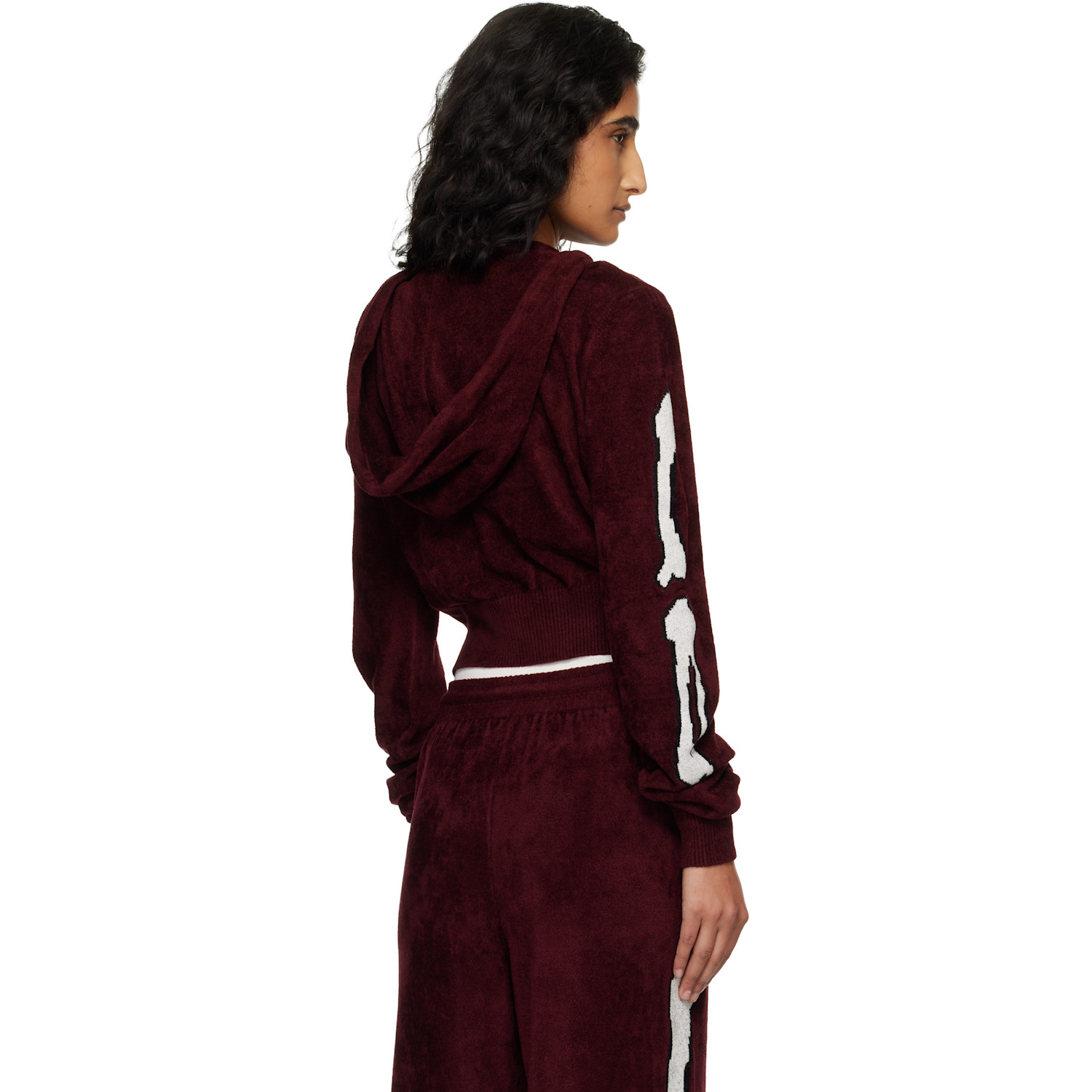  Amiri Burgundy Bones Track Jacket 