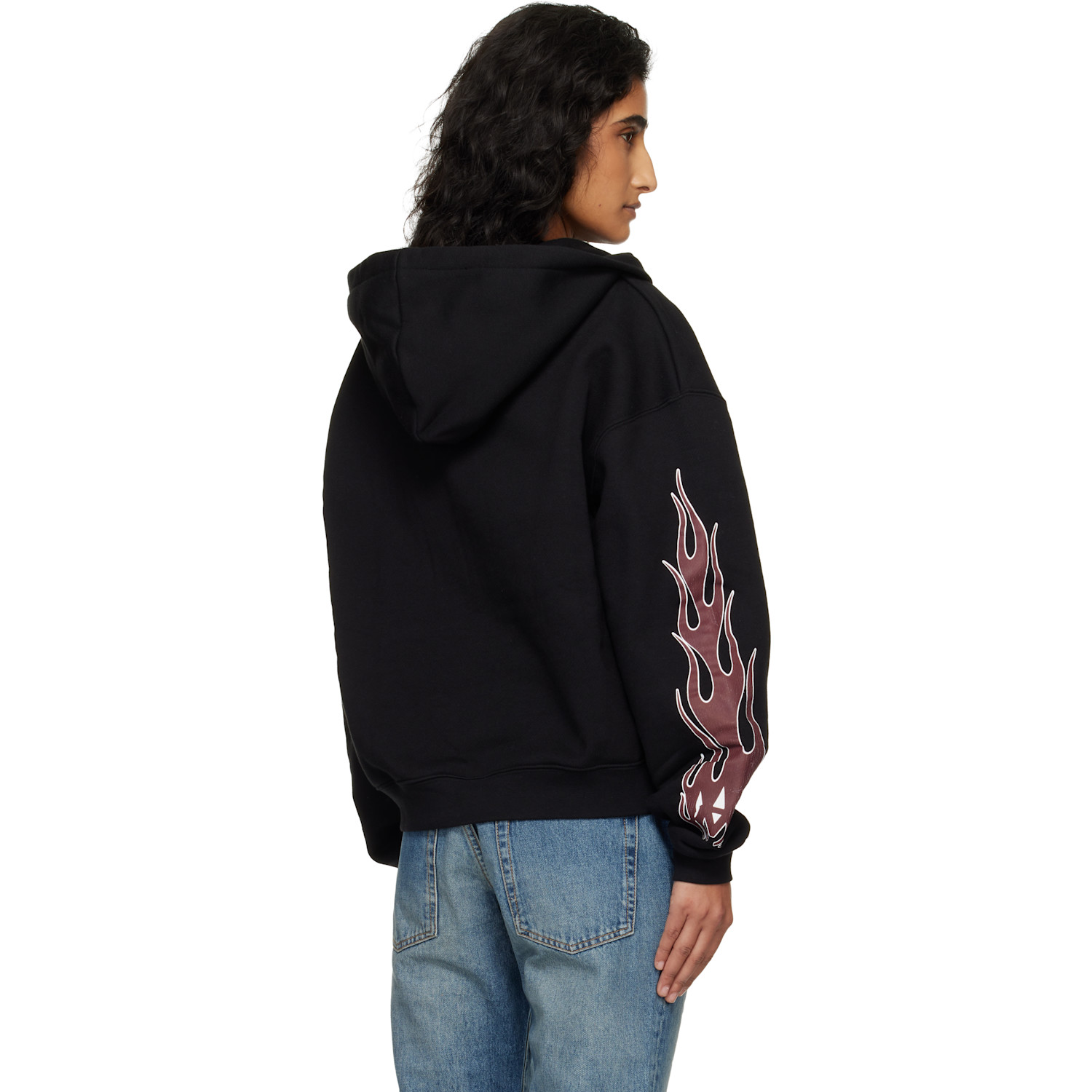  Amiri Black Flames Zip Hoodie 