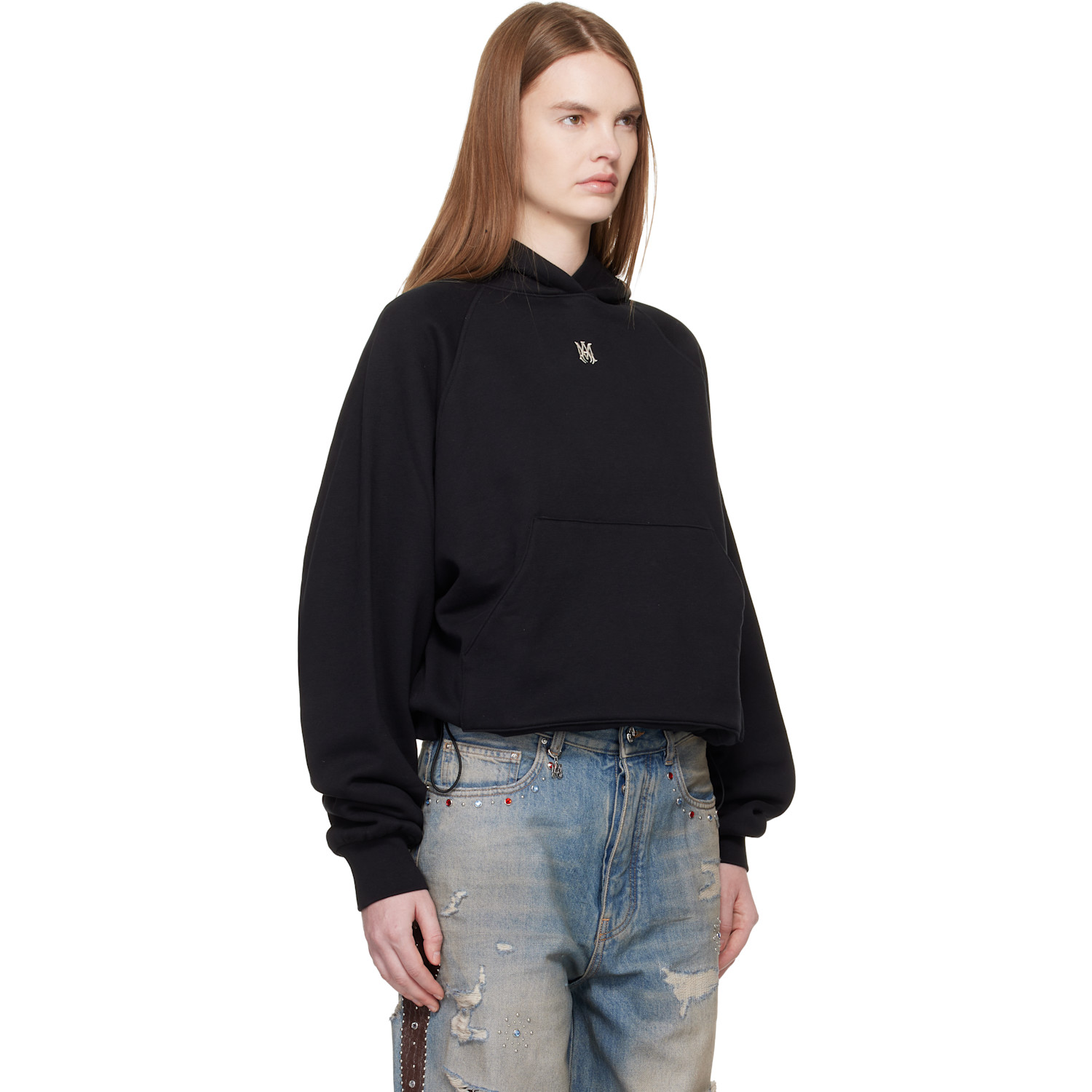  Amiri Black Ma Drop Shoulder Hoodie 