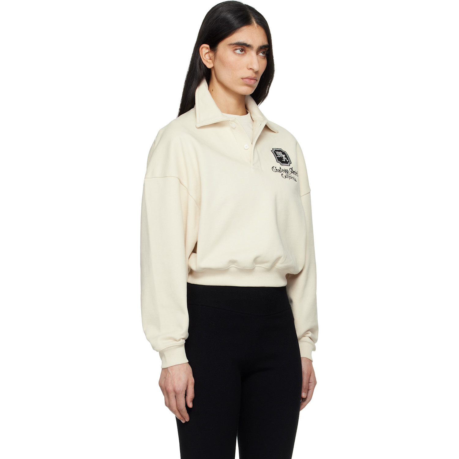 Amiri Off-white Ma 'chateau' Long Sleeve Polo 