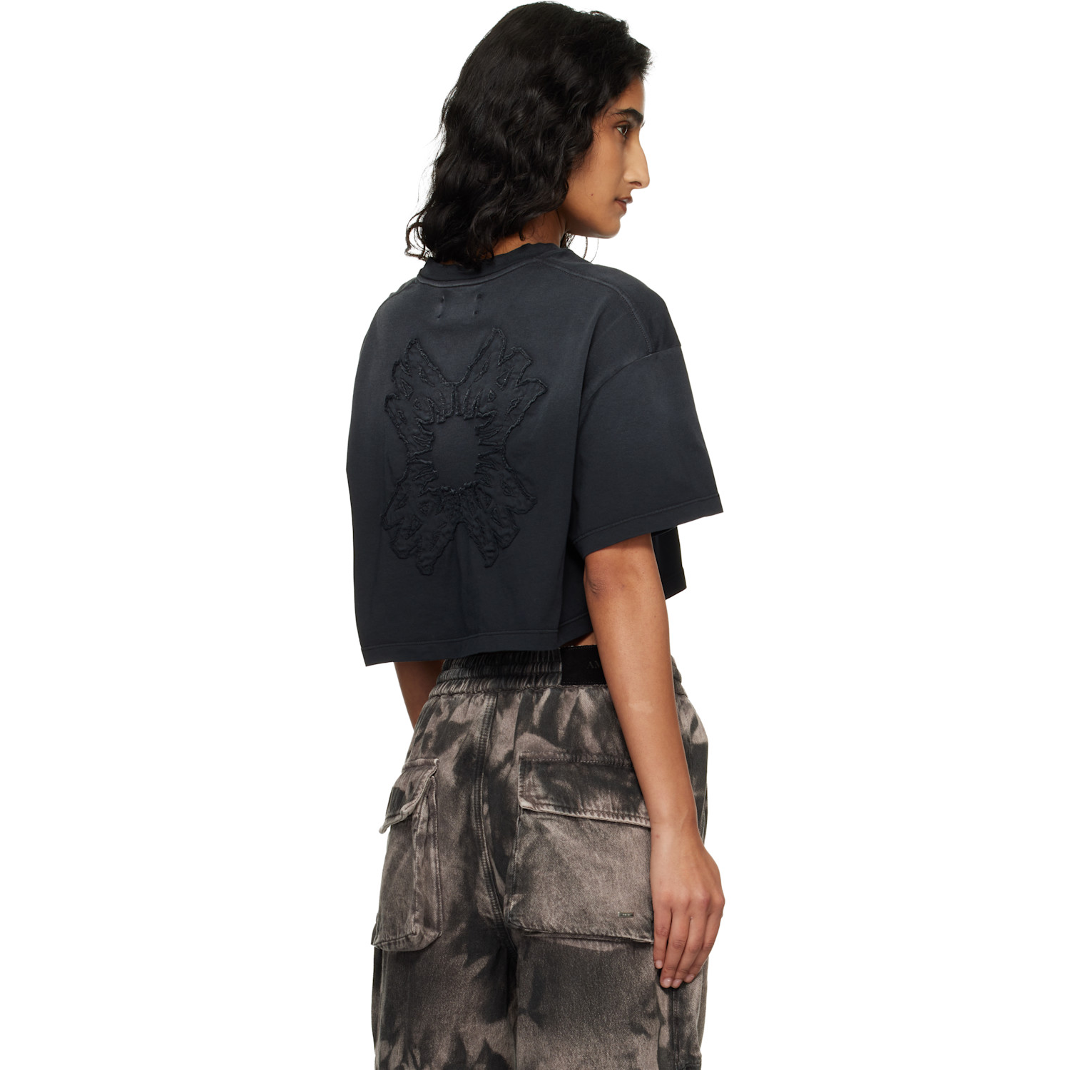  Amiri Black Ma Quad Cropped T-shirt 