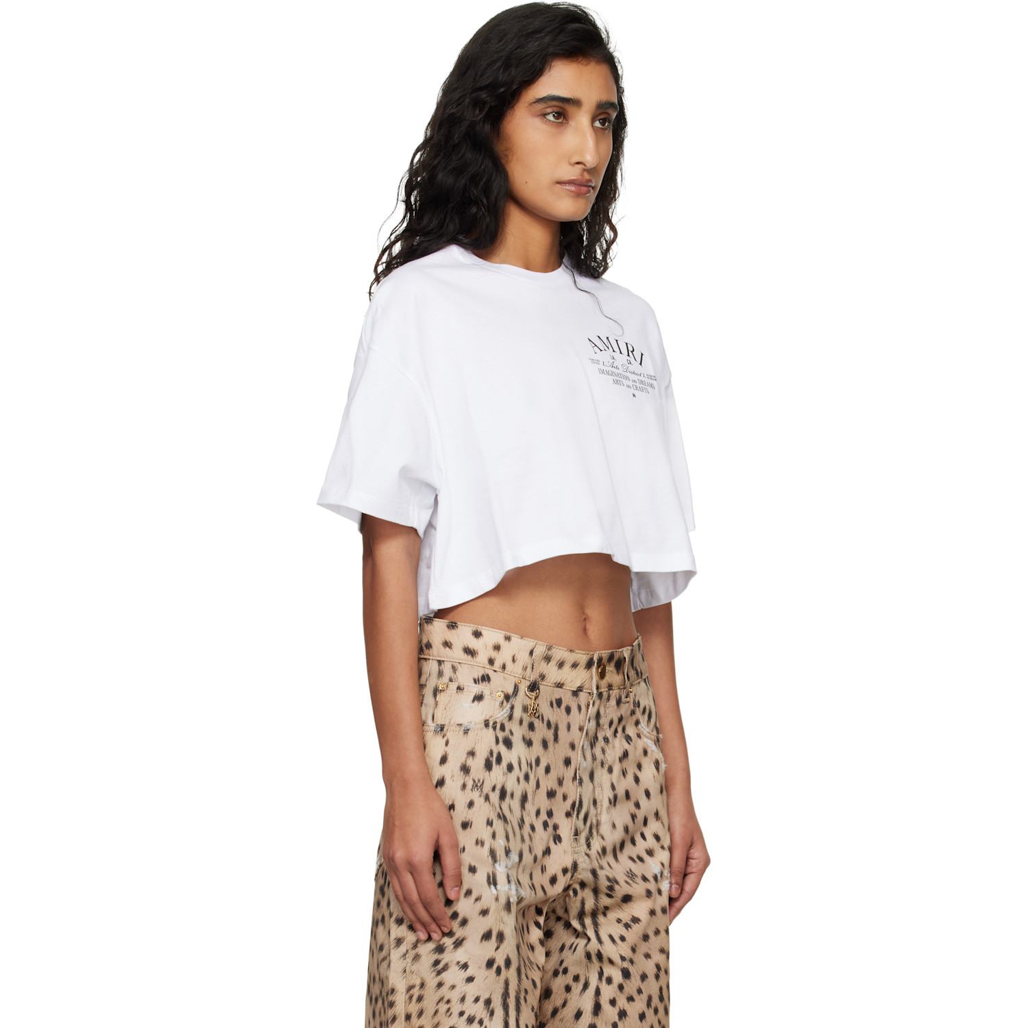  Amiri White Arts District Cropped T-shirt 