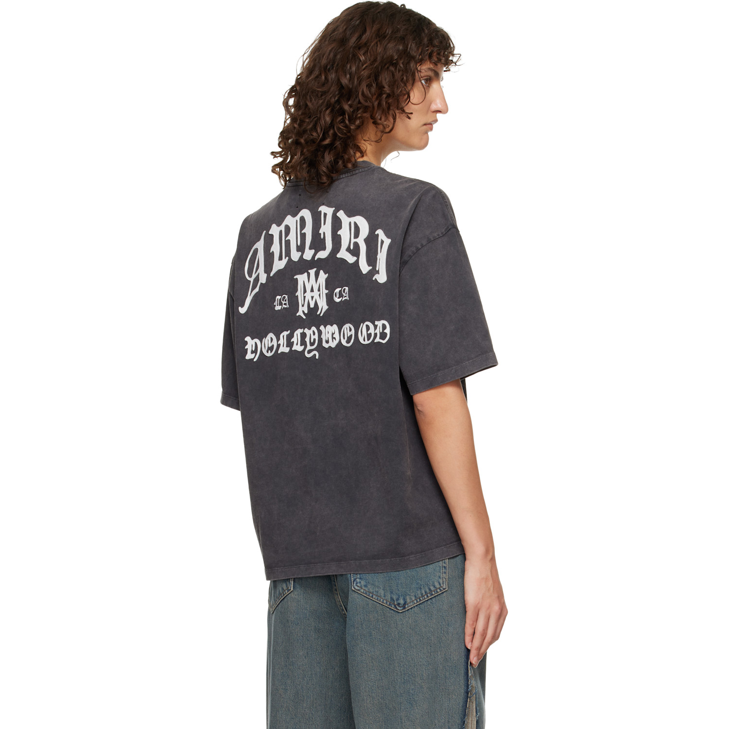  Amiri Gray 'amiri Hollywood' Oversized T-shirt 