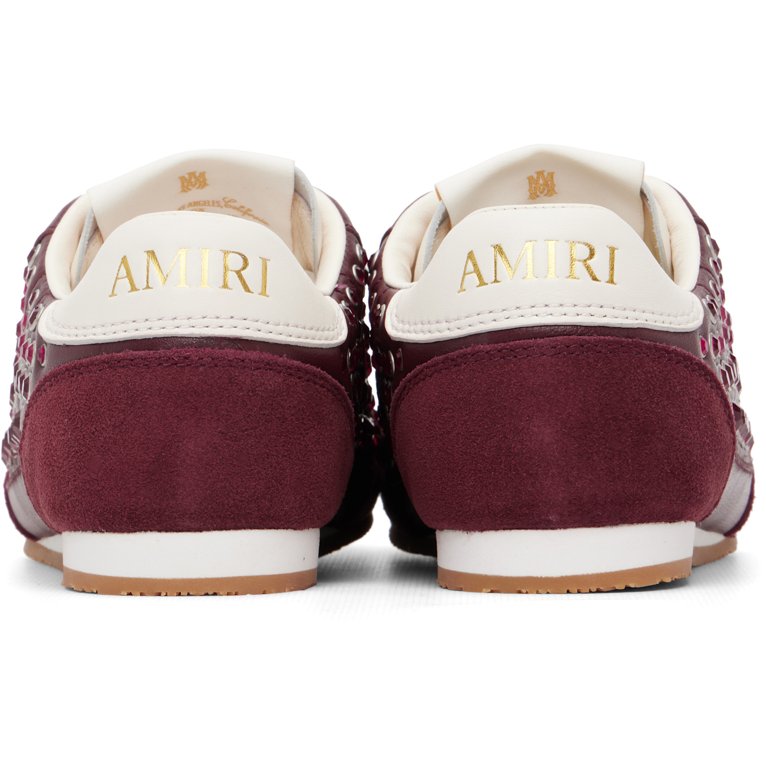  Amiri Burgundy Stud Pacific Flat Sneakers 