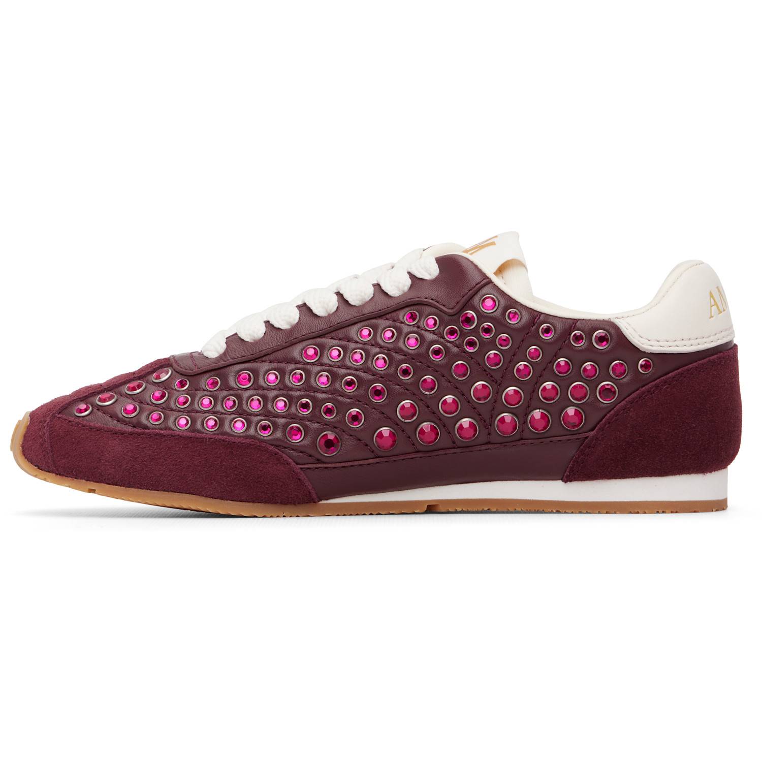  Amiri Burgundy Stud Pacific Flat Sneakers 