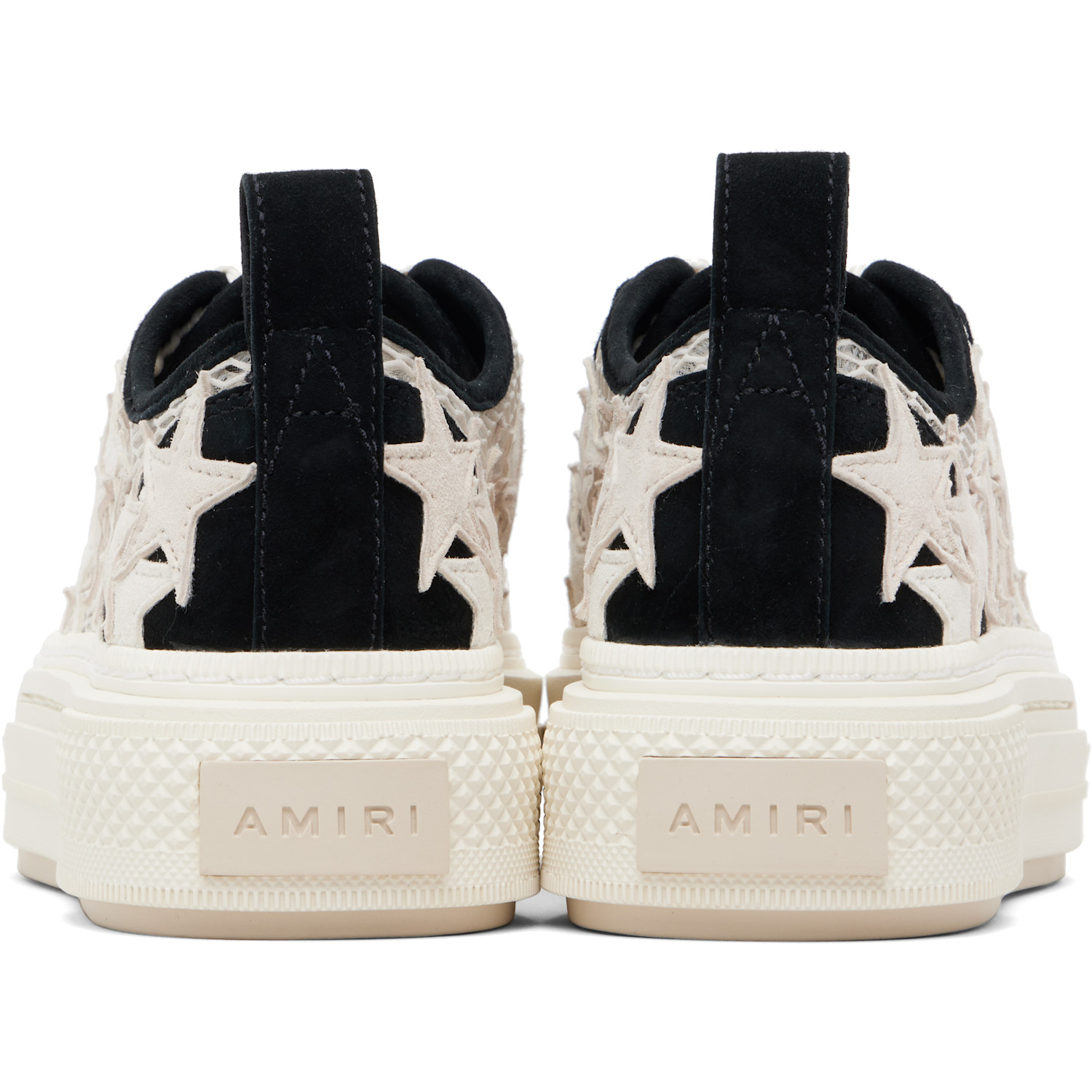  Amiri Black & Off-white Mesh Stars Court Low Sneakers 