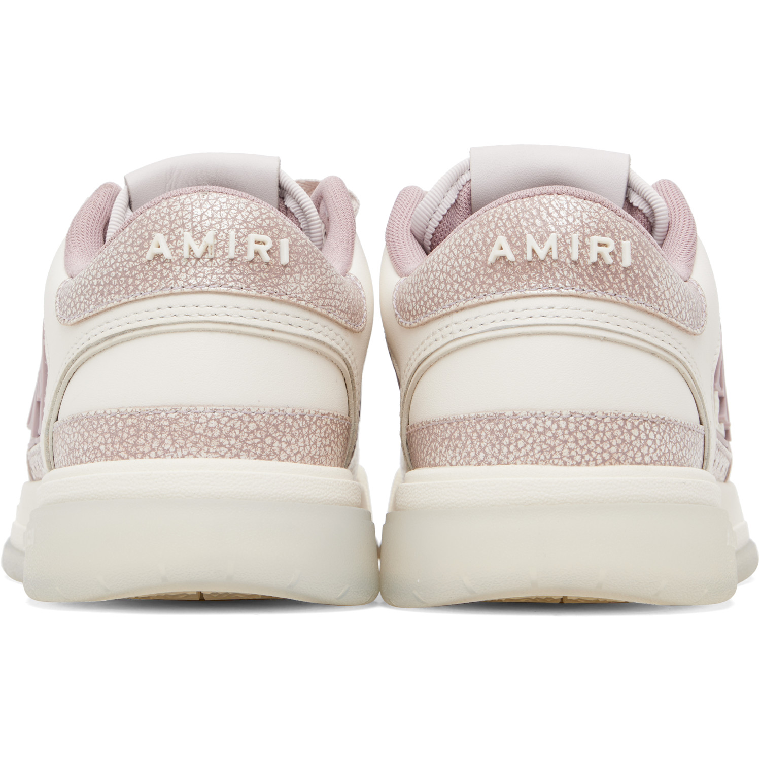  Amiri Pink & Off-white Pebbled Classic Low Sneakers 