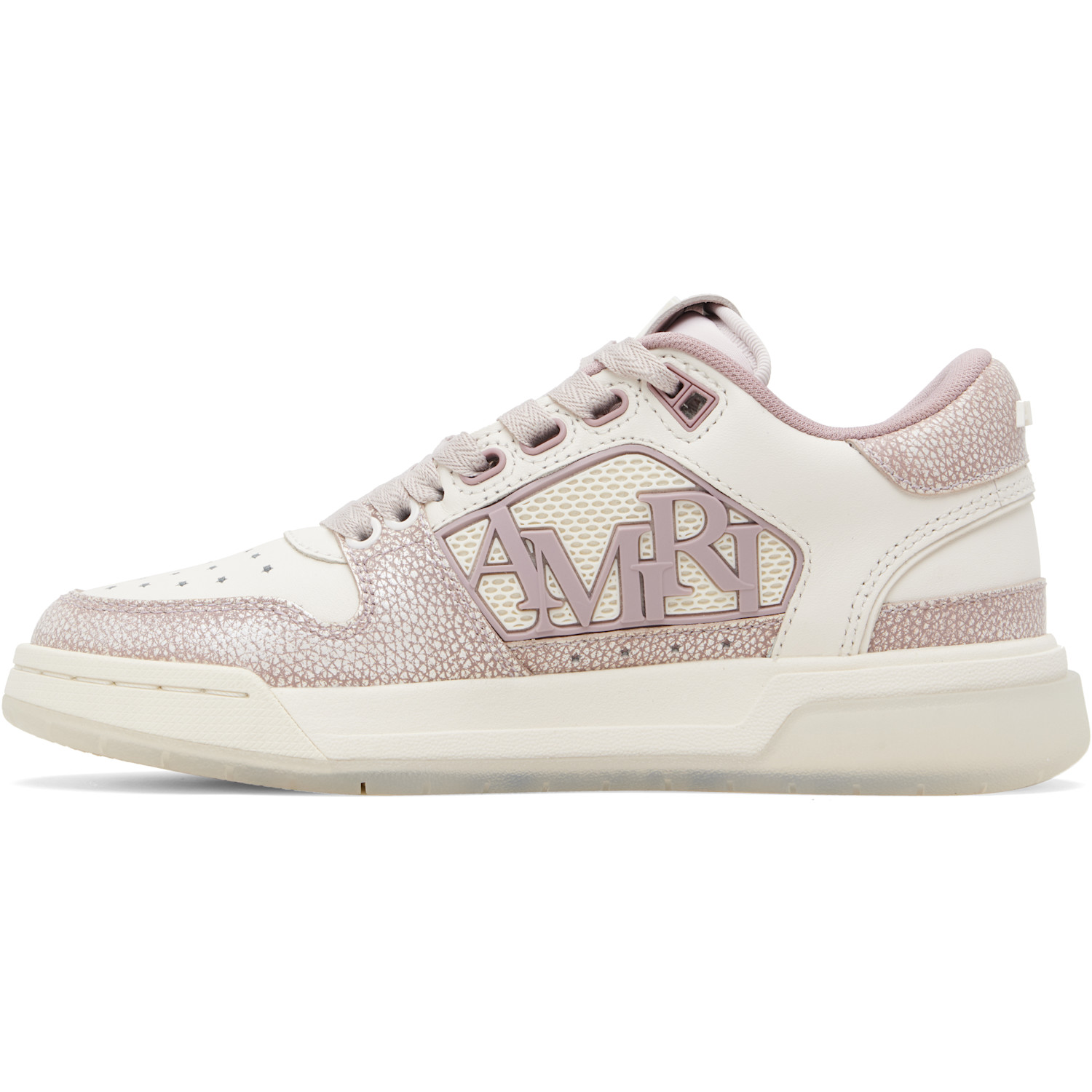  Amiri Pink & Off-white Pebbled Classic Low Sneakers 