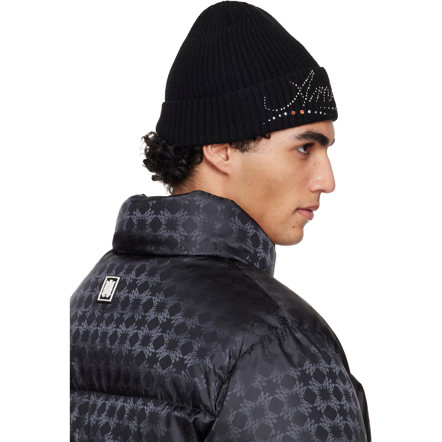  Amiri Black 'amiri' Stud Beanie 