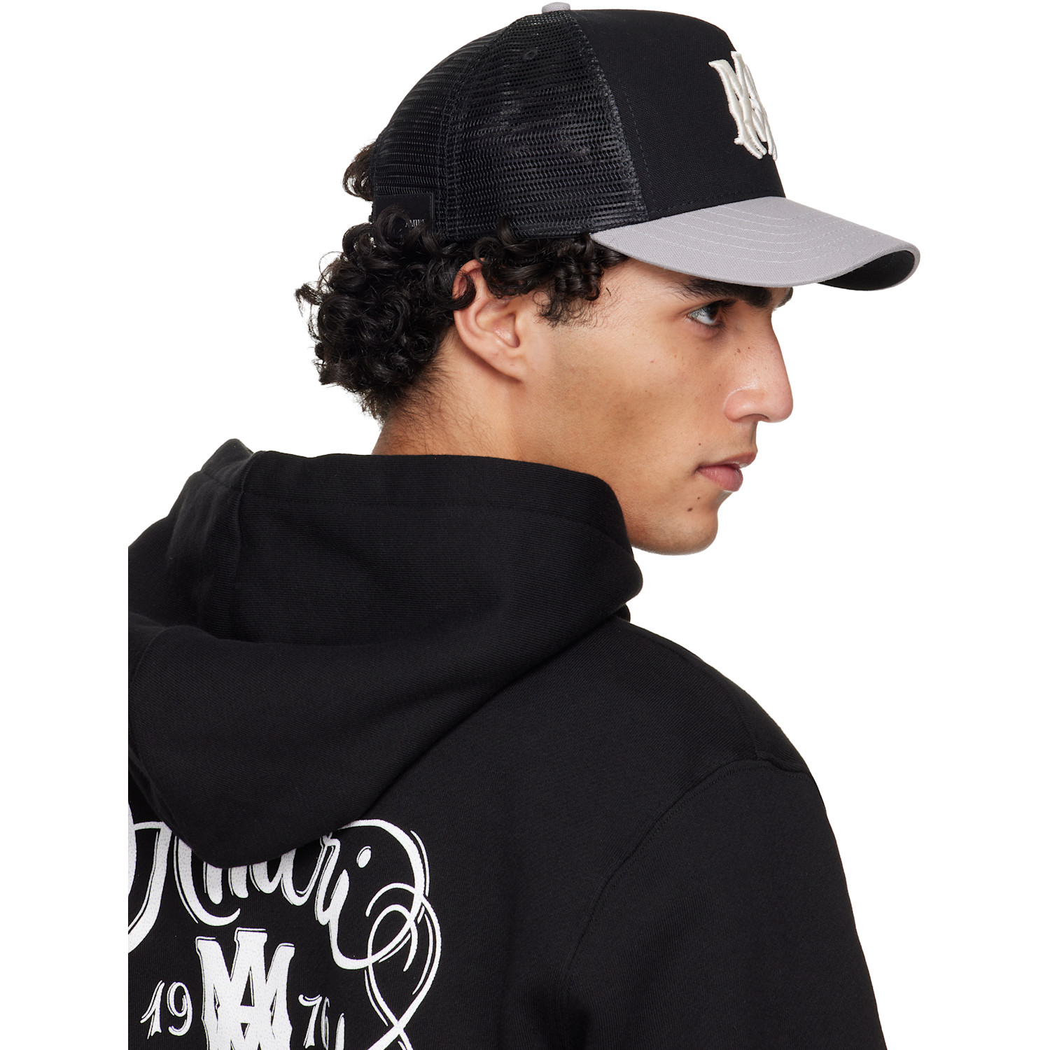  Amiri Black & Gray Ma Trucker Cap 