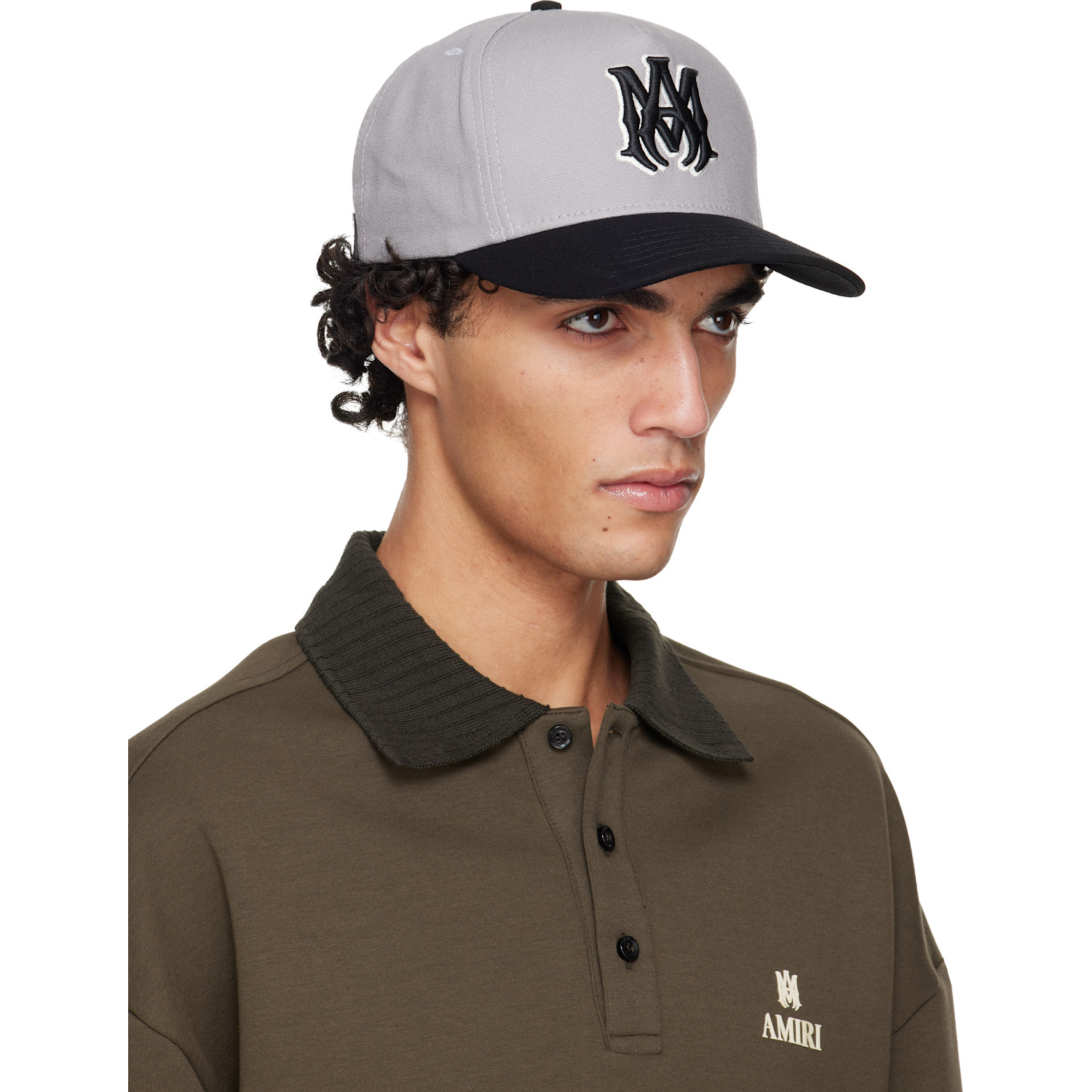  Amiri Gray & Black Ma Outline Two Tone Cap 