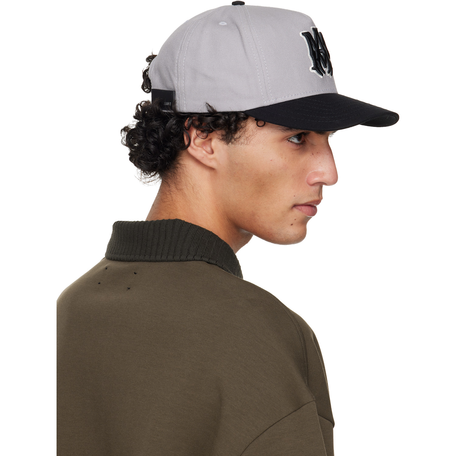 Amiri Gray & Black Ma Outline Two Tone Cap 