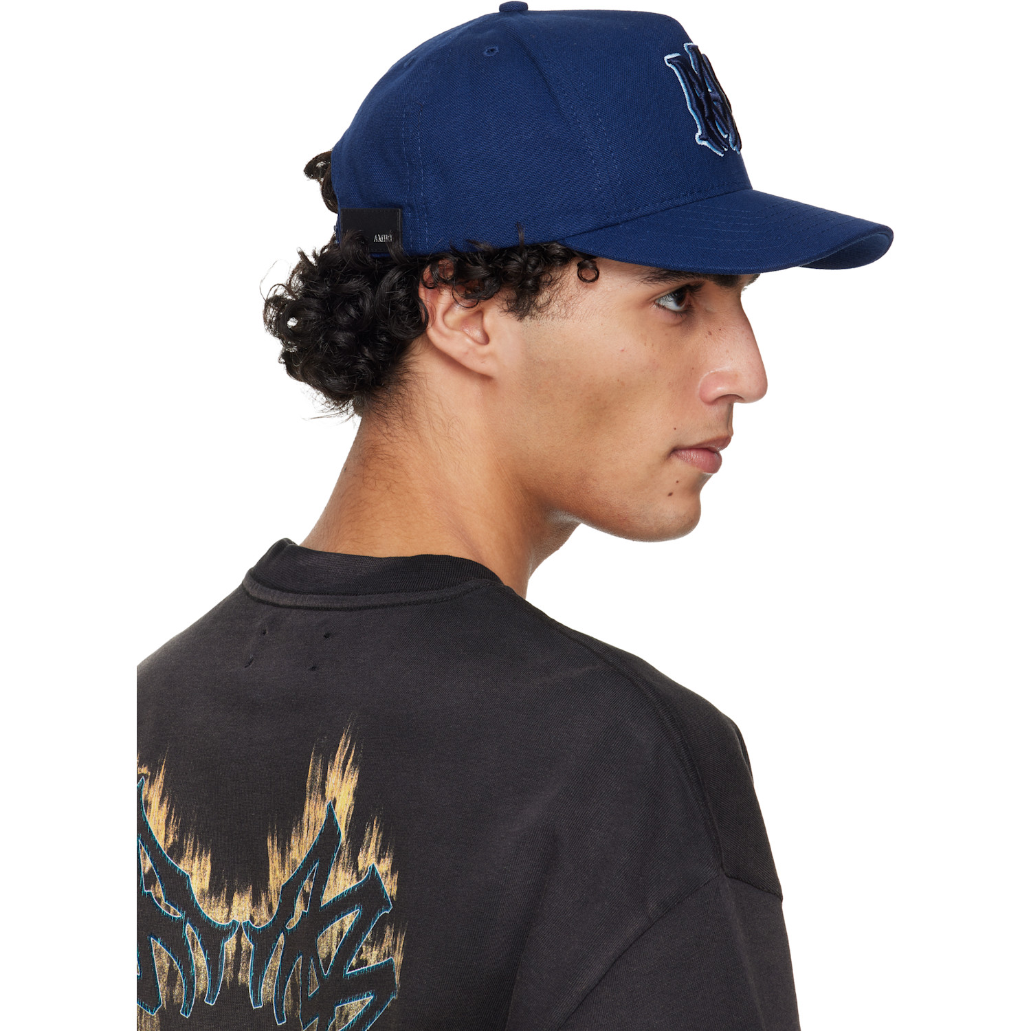  Amiri Navy Ma Outline Canvas Cap 
