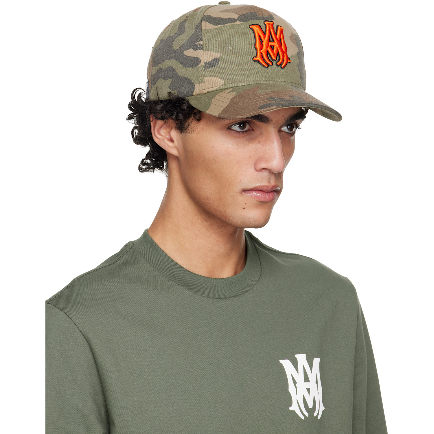  Amiri Khaki Ma Outline Camo Cap 