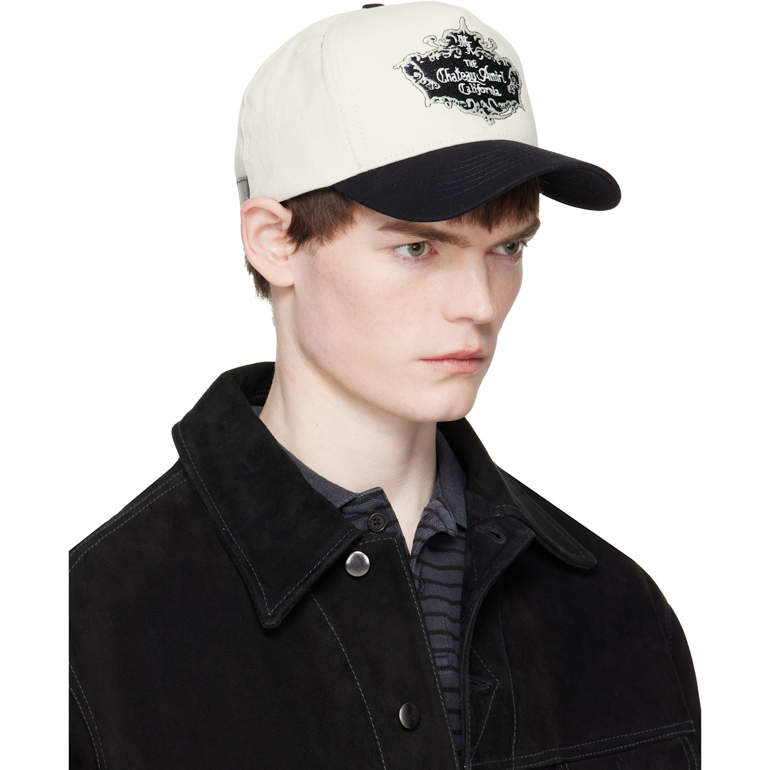  Amiri Black & White 'chateau Amiri' Crest Cap 