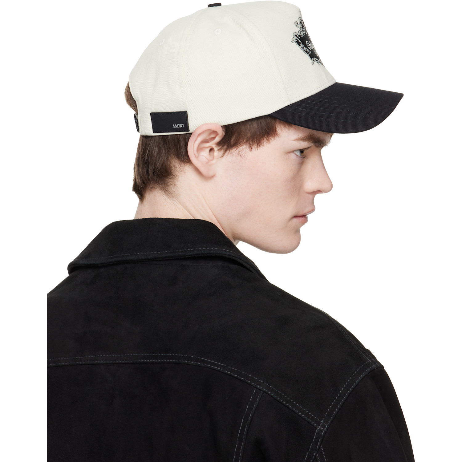  Amiri Black & White 'chateau Amiri' Crest Cap 