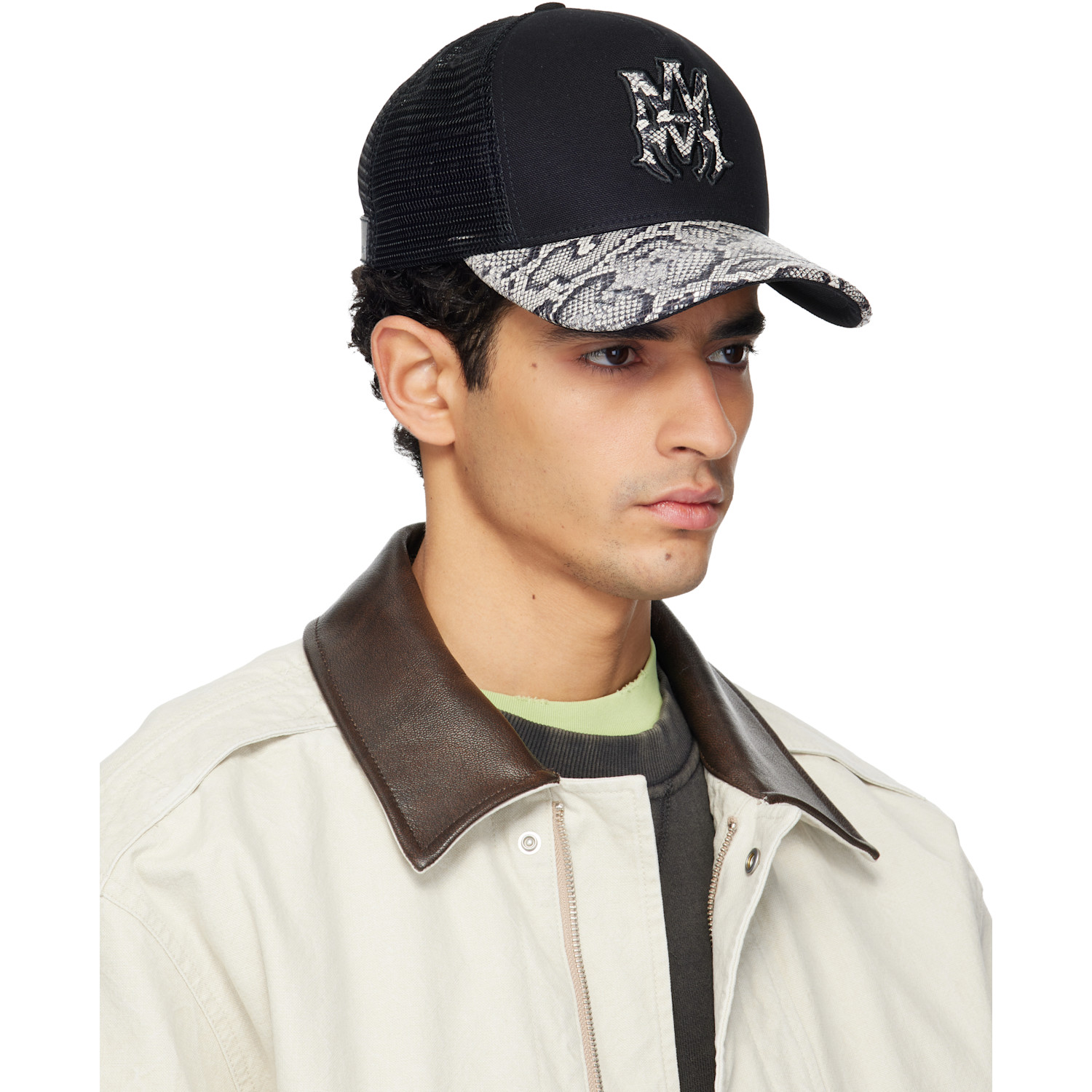  Amiri Black Ma Snake Trucker Cap 