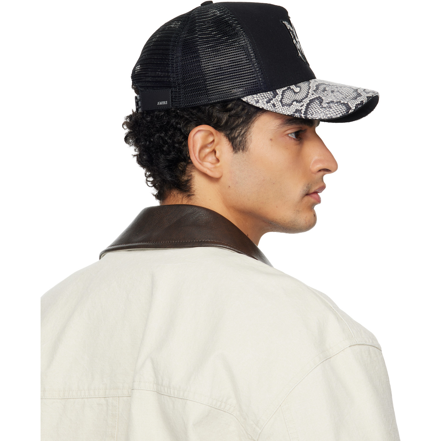  Amiri Black Ma Snake Trucker Cap 