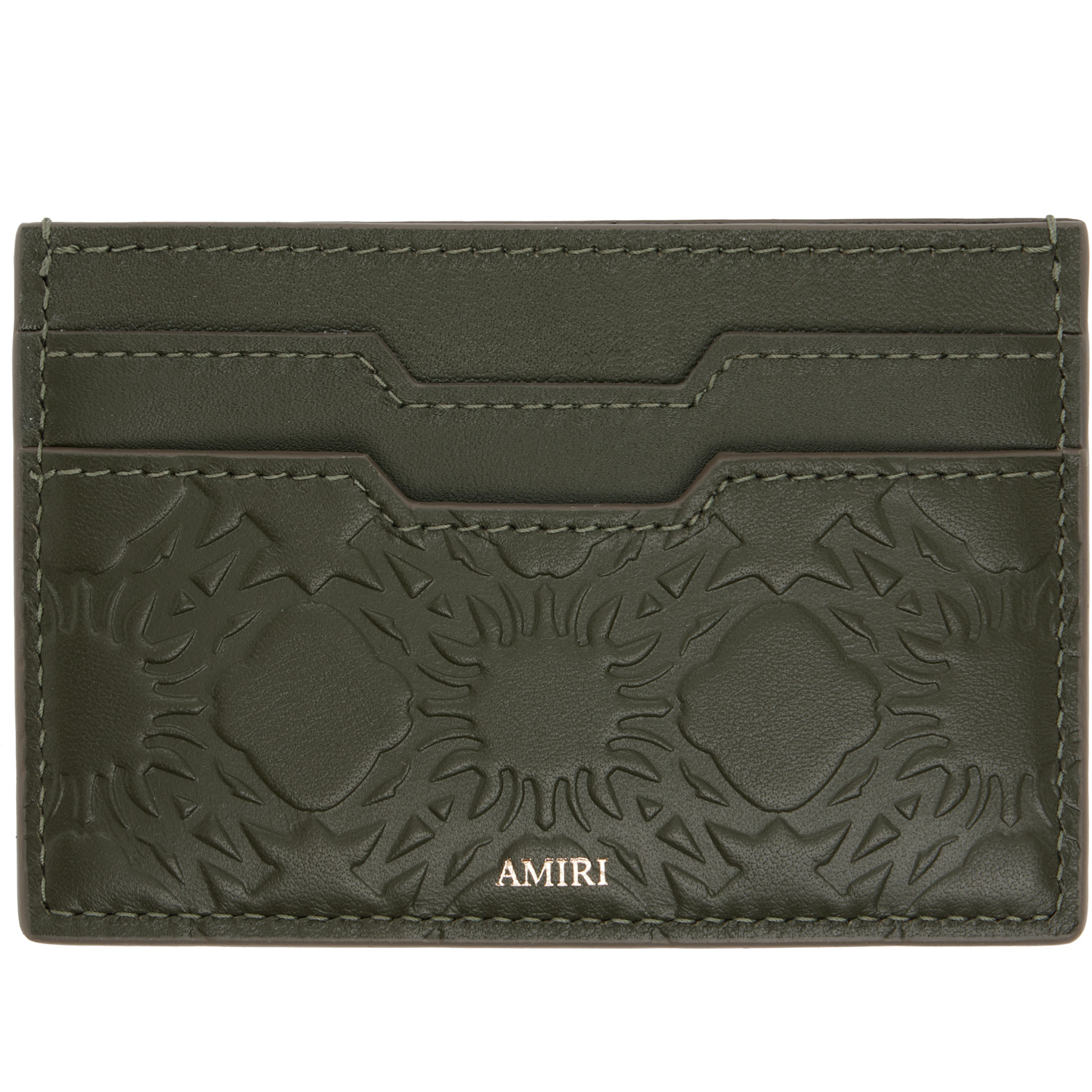  Amiri Khaki 'ma' Quad Leather Card Holder 