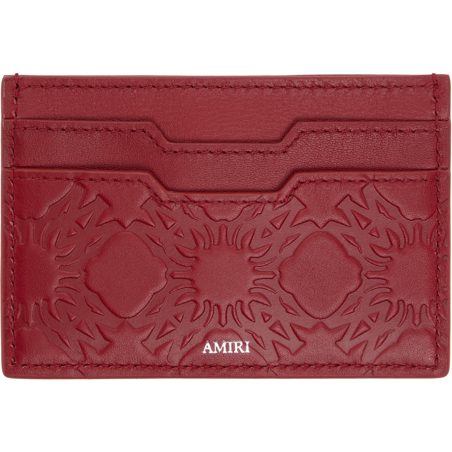  Amiri Red Lunar New Year 'ma' Quad Leather Card Holder 