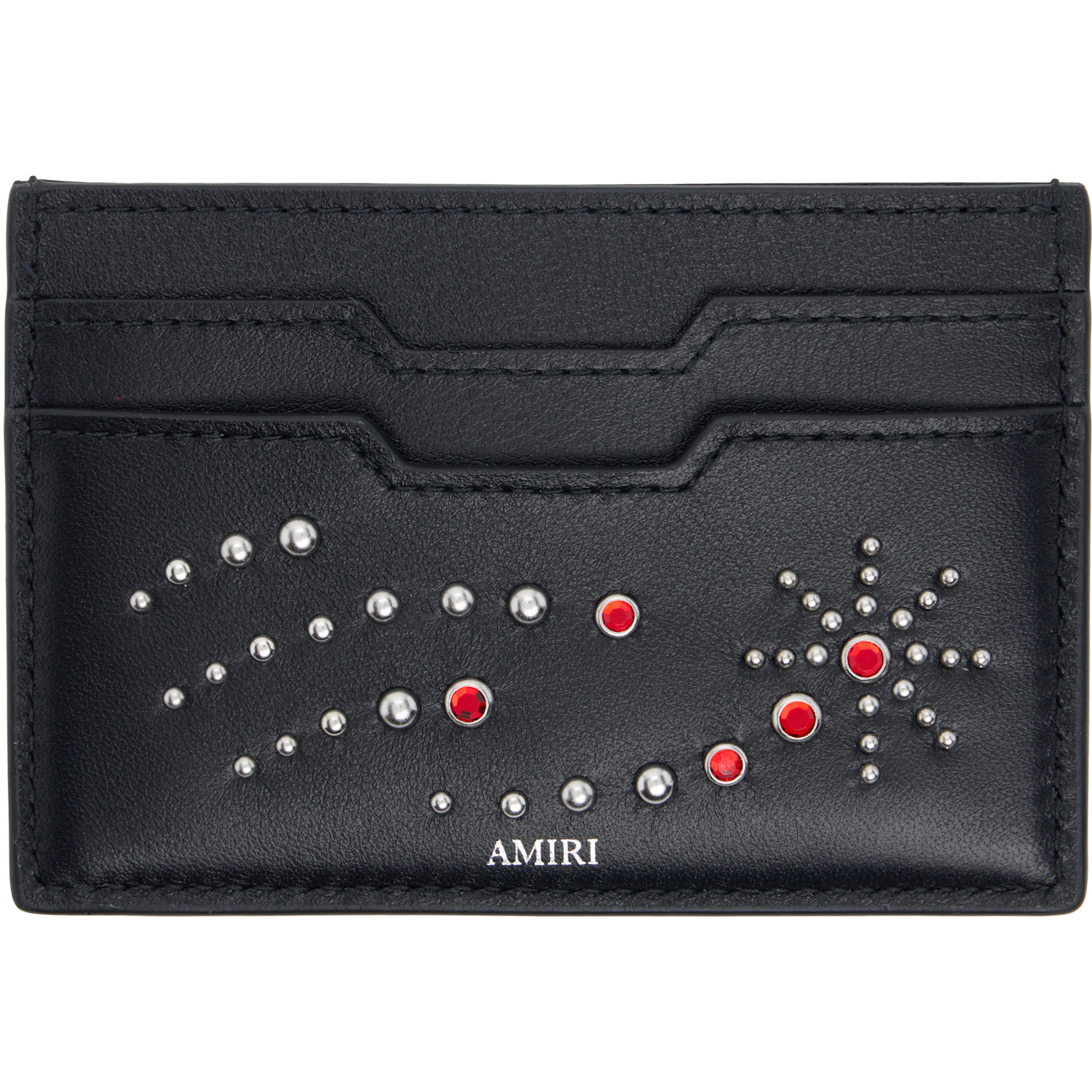  Amiri Black 'ma' Stud Card Holder 