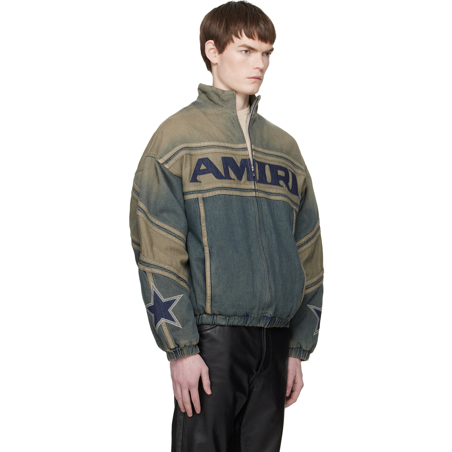  Amiri Blue 'amiri' Sport Denim Track Jacket 